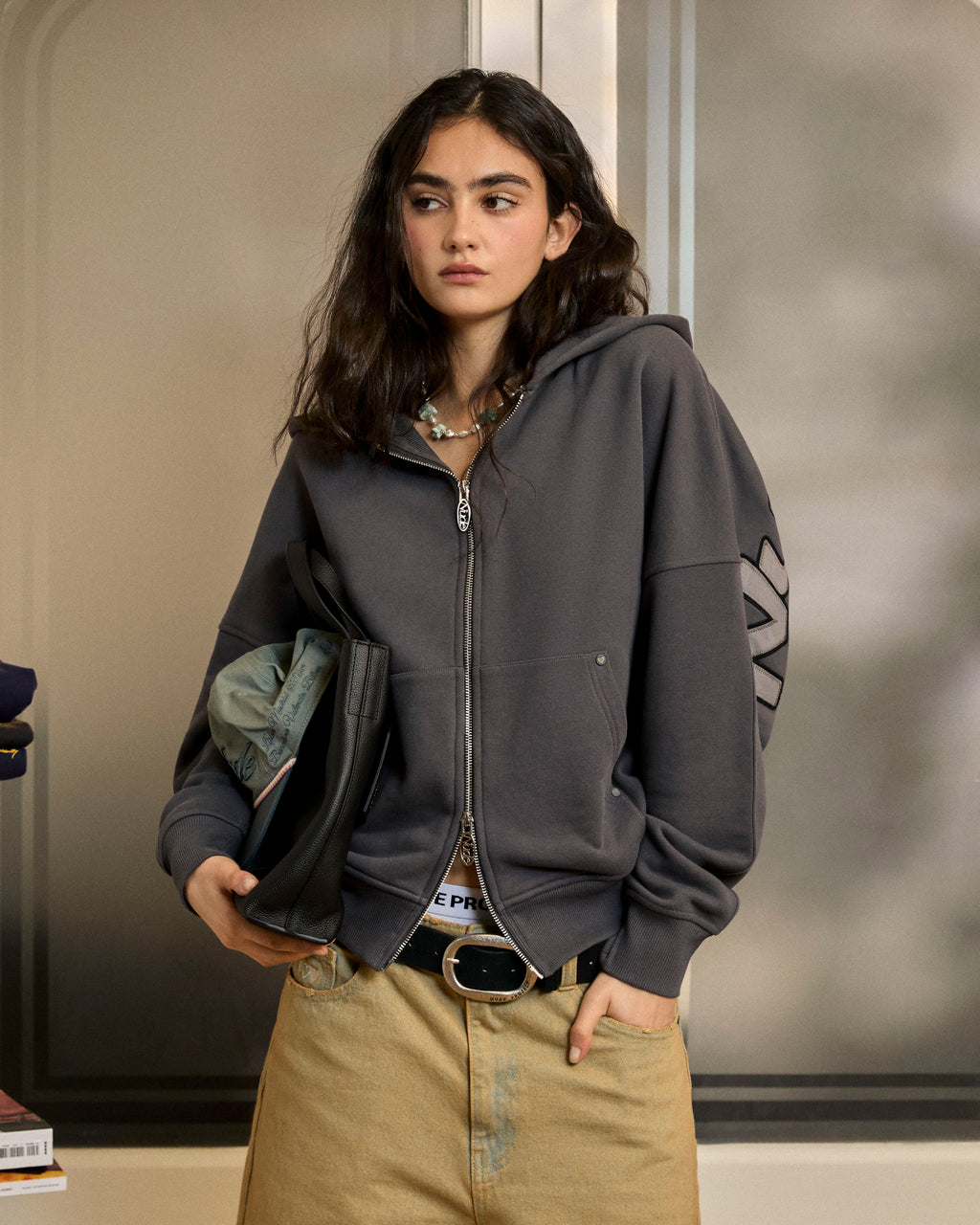 Beast Zip-Up Hoodie Ash