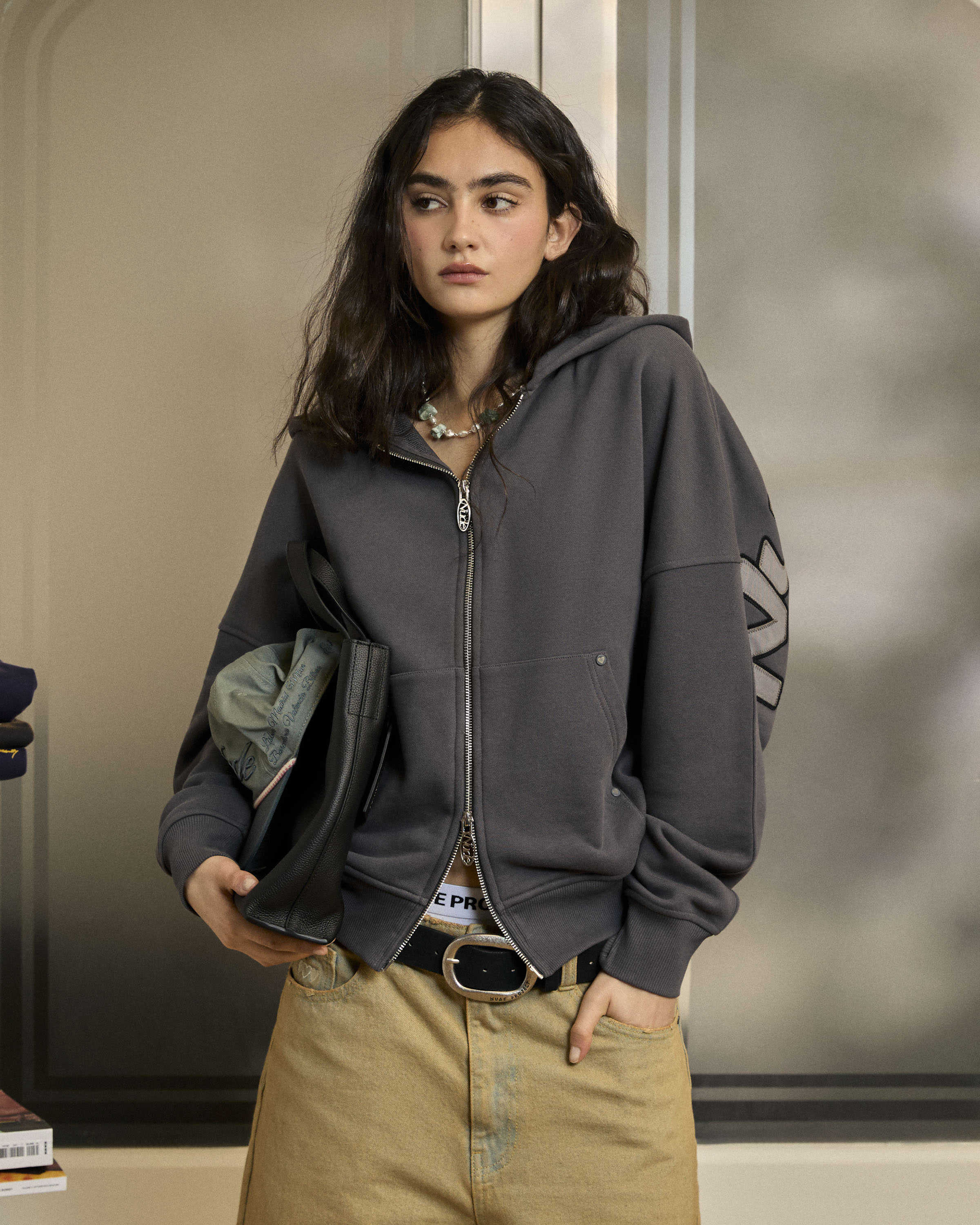 Beast Zip-Up Hoodie Ash
