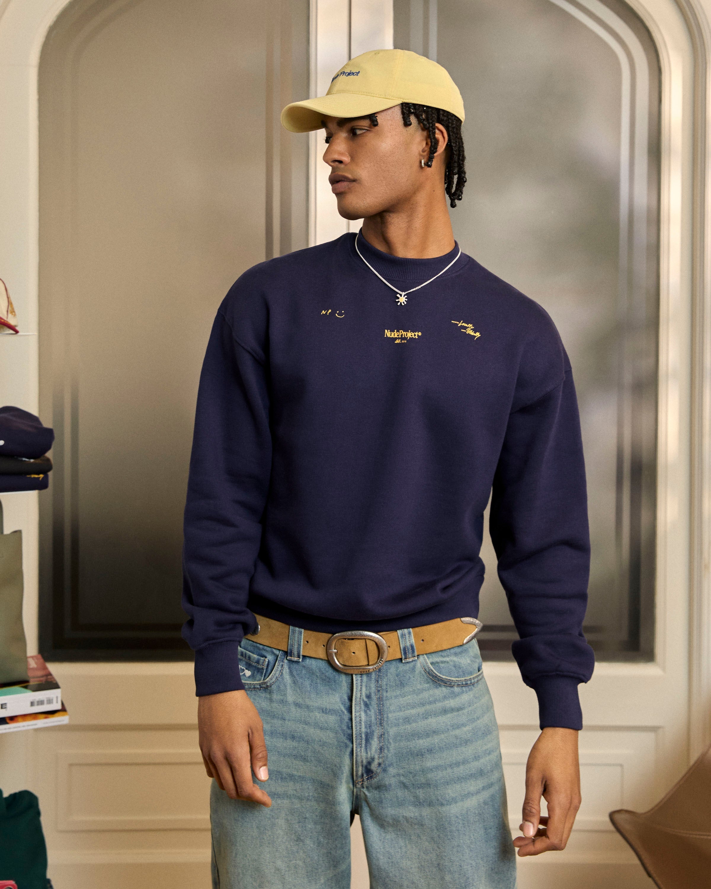Global Soon Sweatshirt Navy Nude Project México Oficial Nude Project Mexico