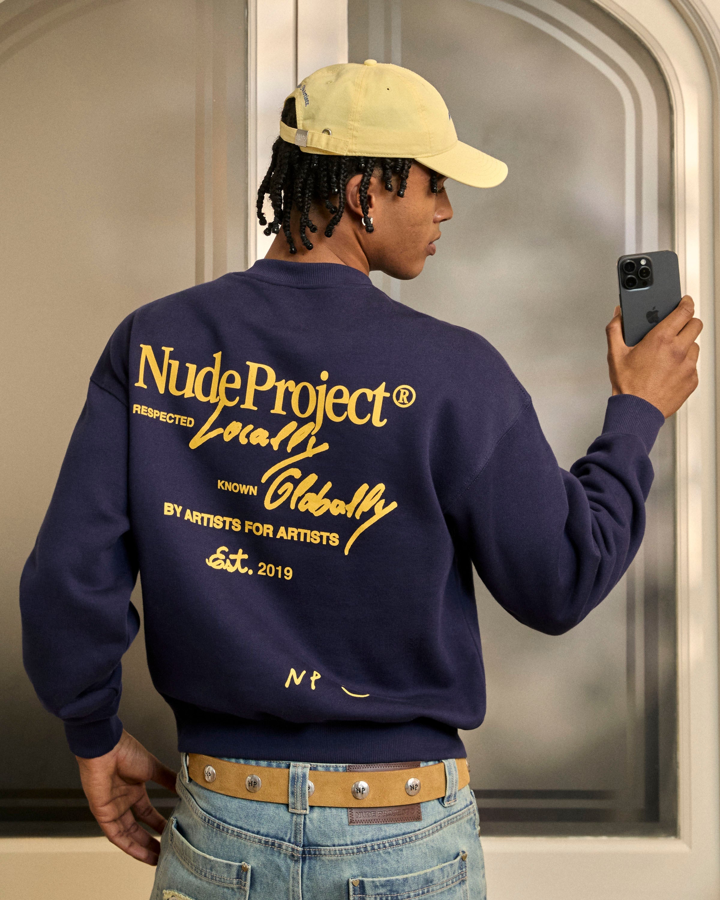 Global Soon Sweatshirt Navy Nude Project México Oficial Nude Project Mexico