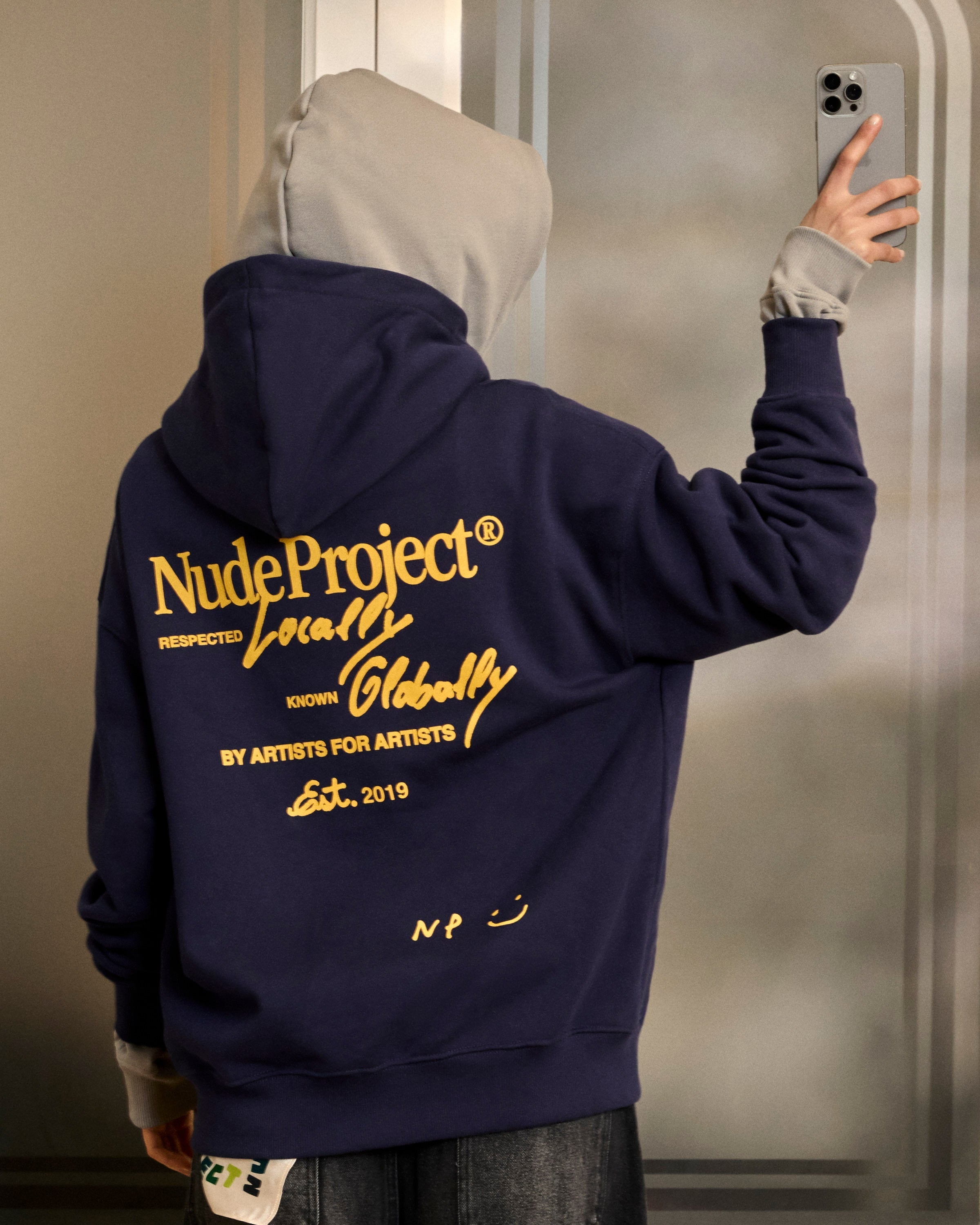 Global Soon Zip-Up Hoodie Navy Nude Project México Oficial Nude Project Mexico