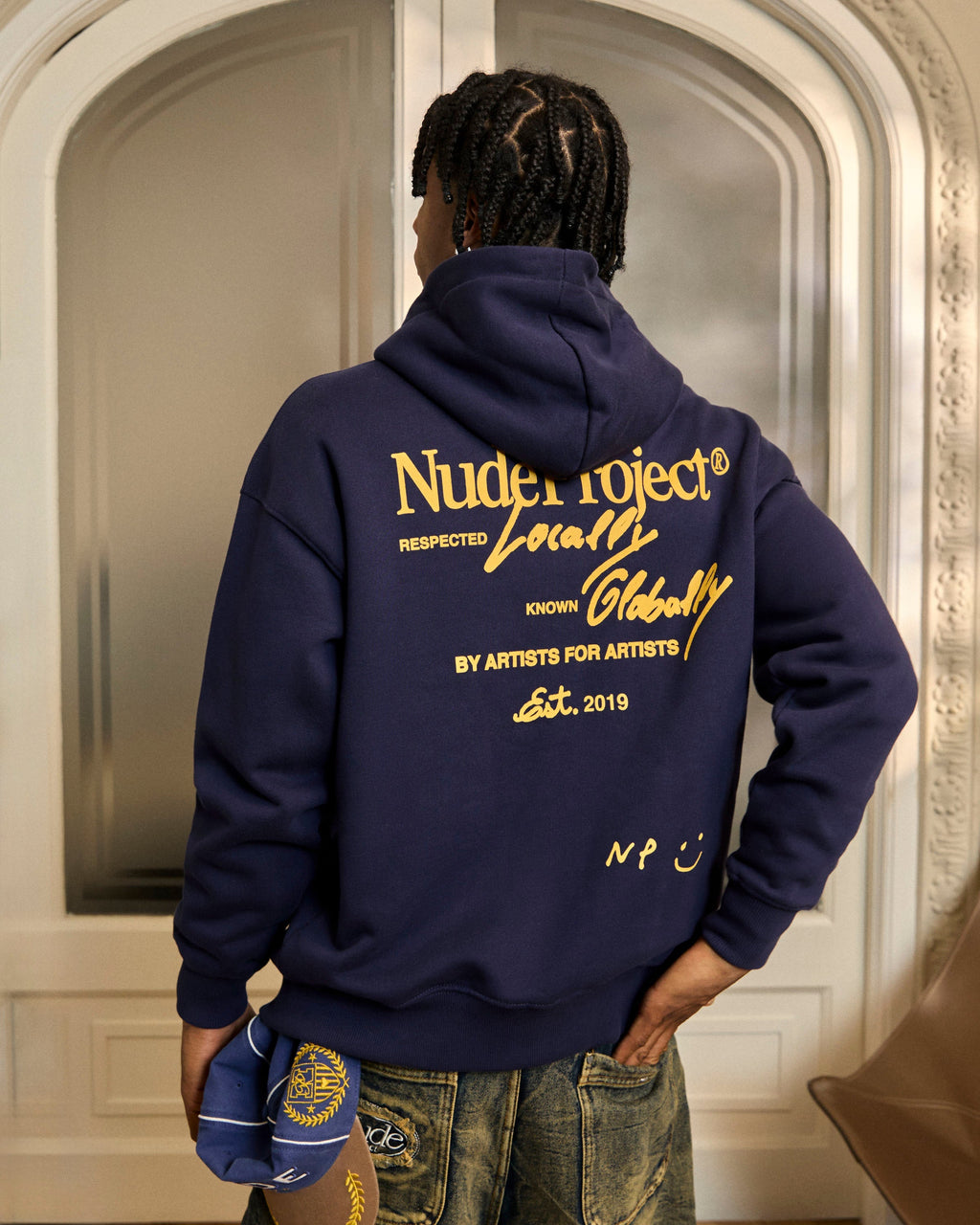 Global Soon Zip-Up Hoodie Navy Nude Project México Oficial Nude Project Mexico