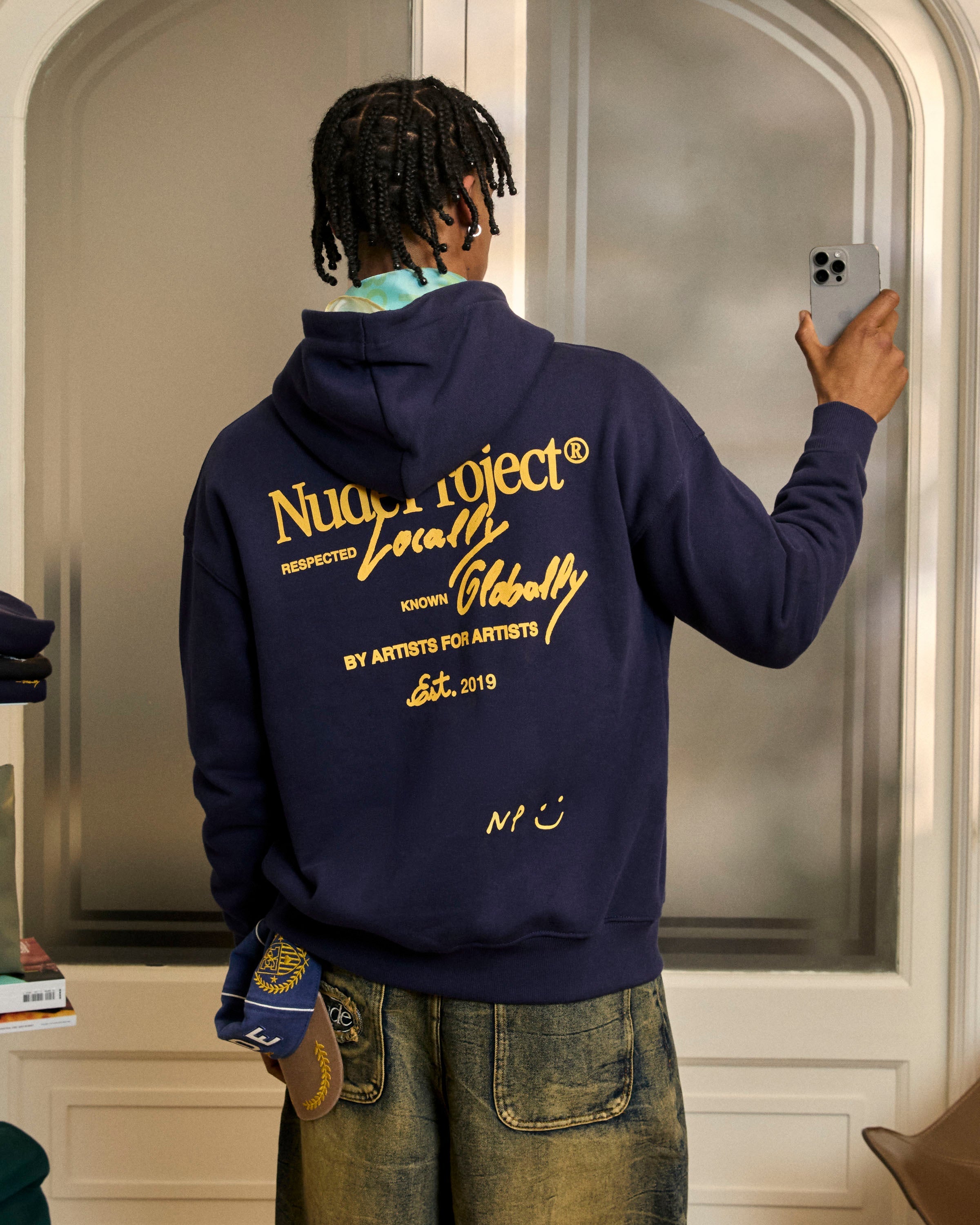 Global Soon Zip-Up Hoodie Navy Nude Project México Oficial Nude Project Mexico