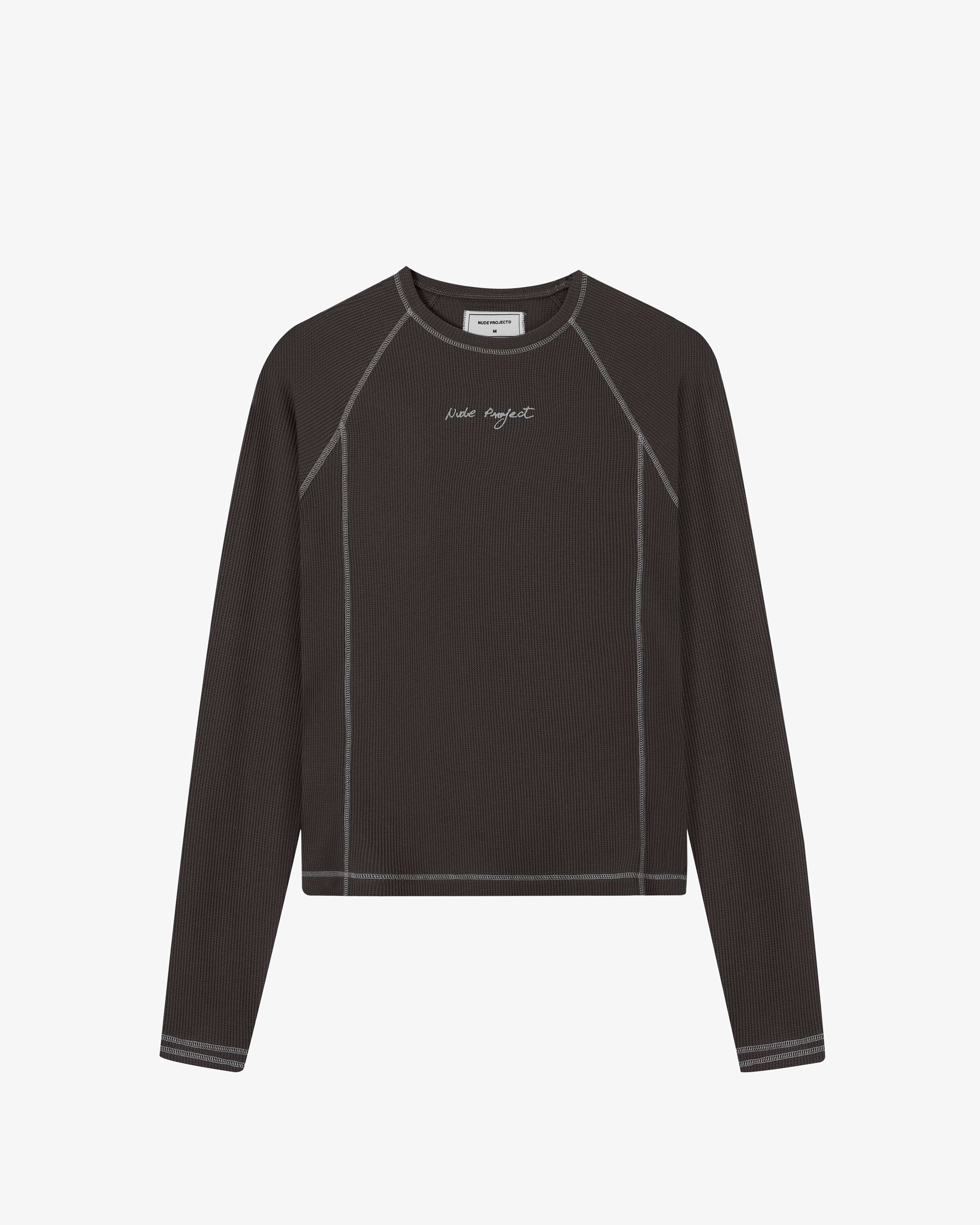 Waffle Long-Sleeve Tee 2 Pack Marshmallow/Black Nude Project México Oficial Nude Project Mexico