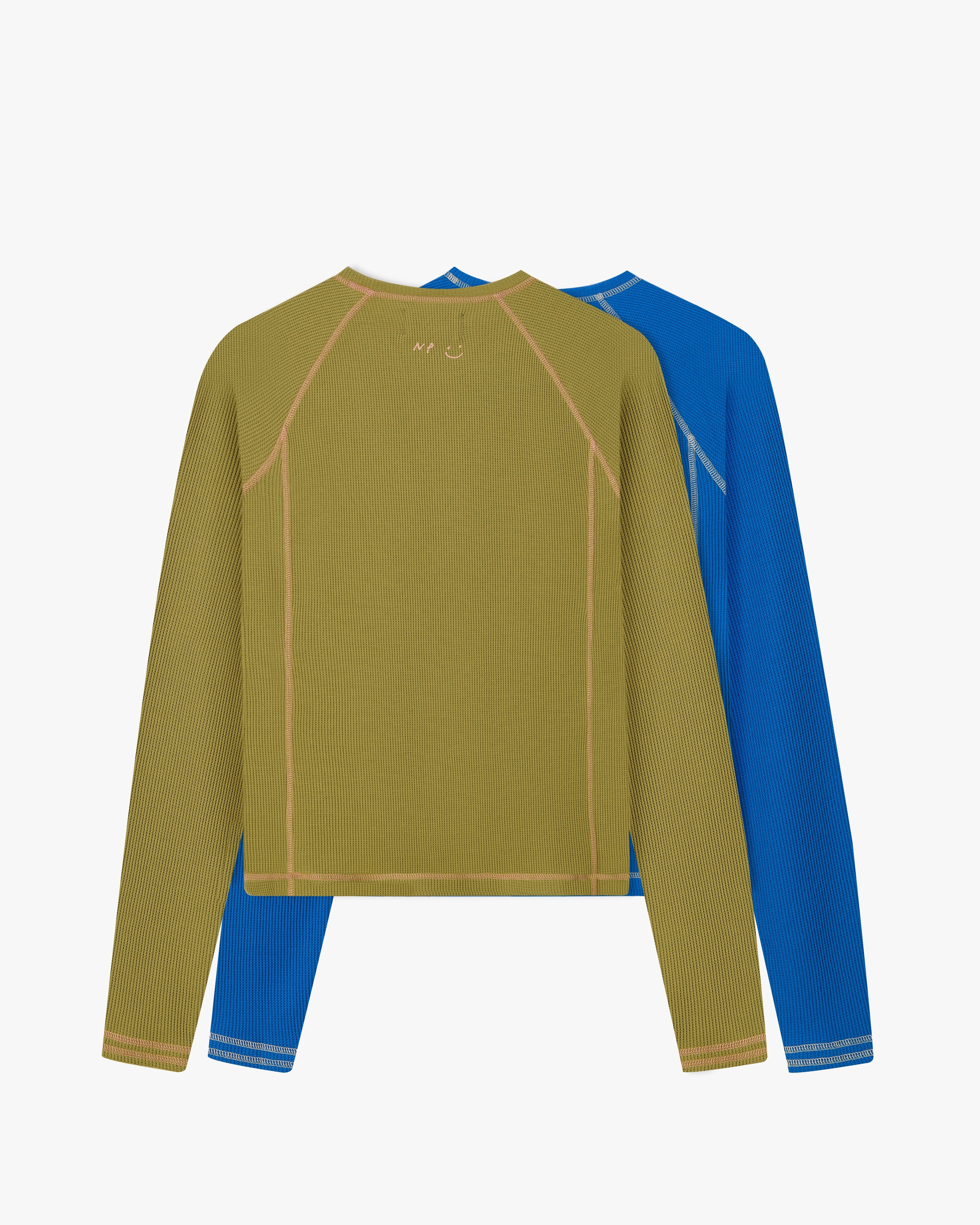 Waffle Long-Sleeve Tee 2 Pack Green/Blue Nude Project México Oficial Nude Project Mexico