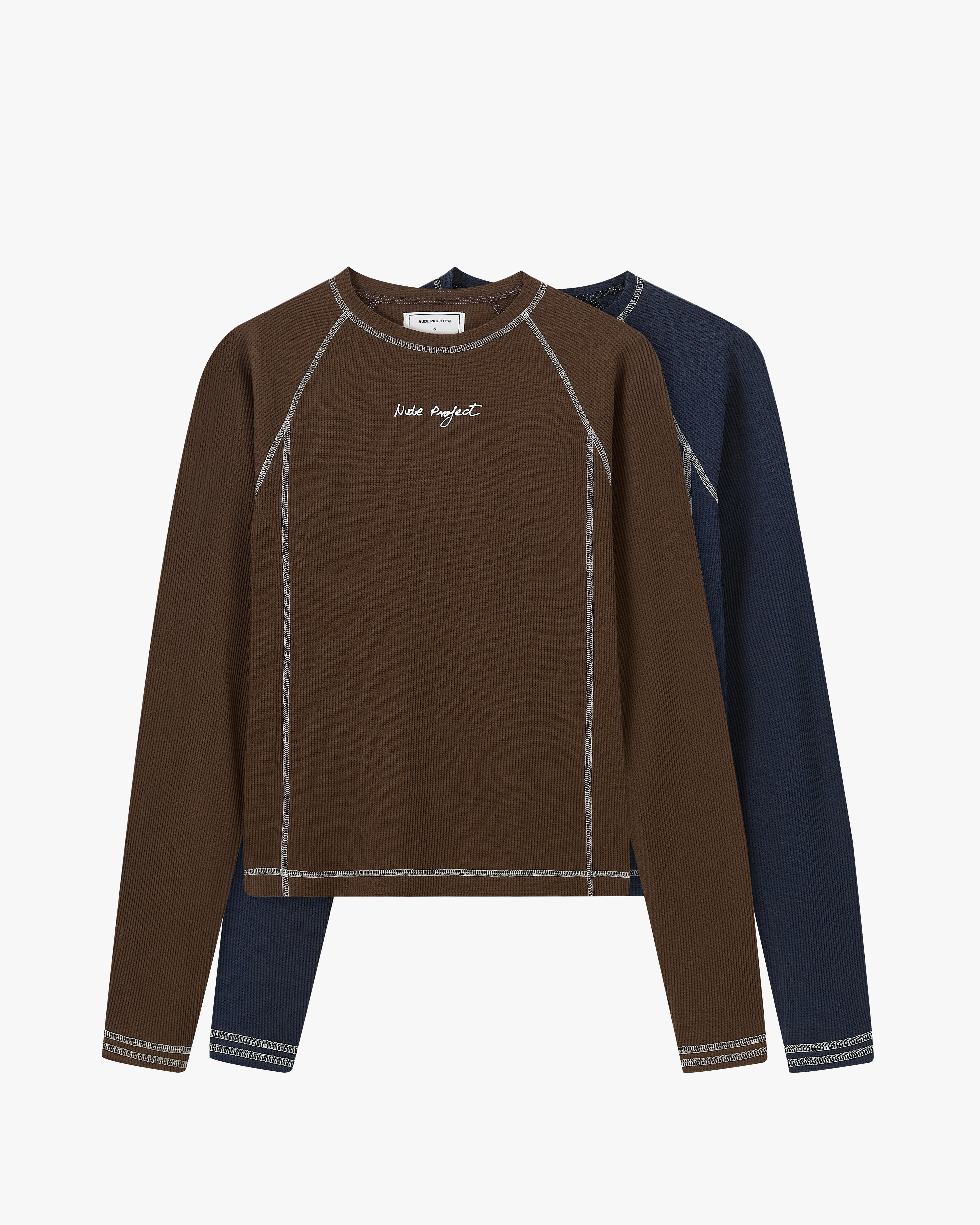 Waffle Long-Sleeve Tee 2 Pack Cocoa/Navy Nude Project México Oficial Nude Project Mexico