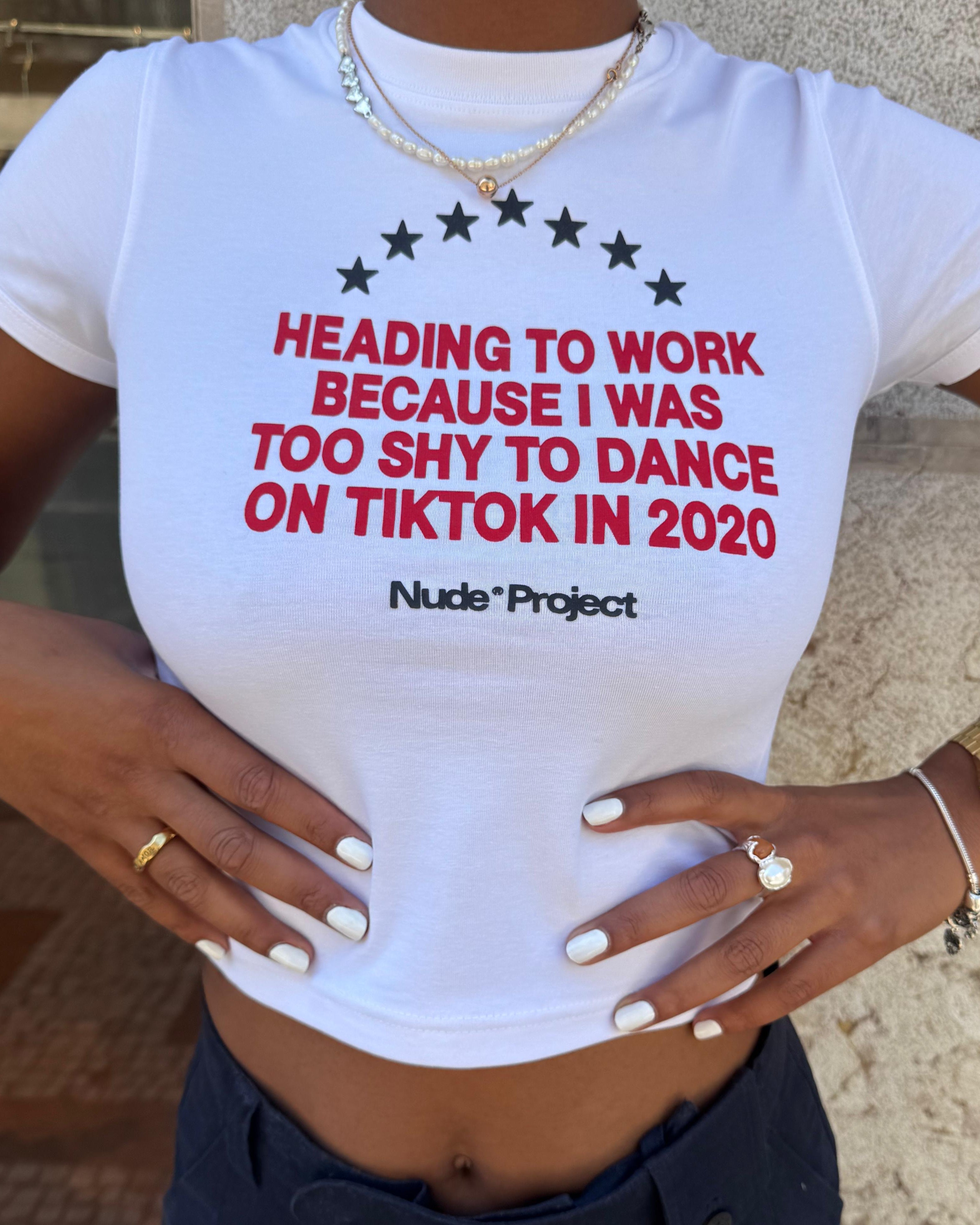 9-5 Baby Tee White