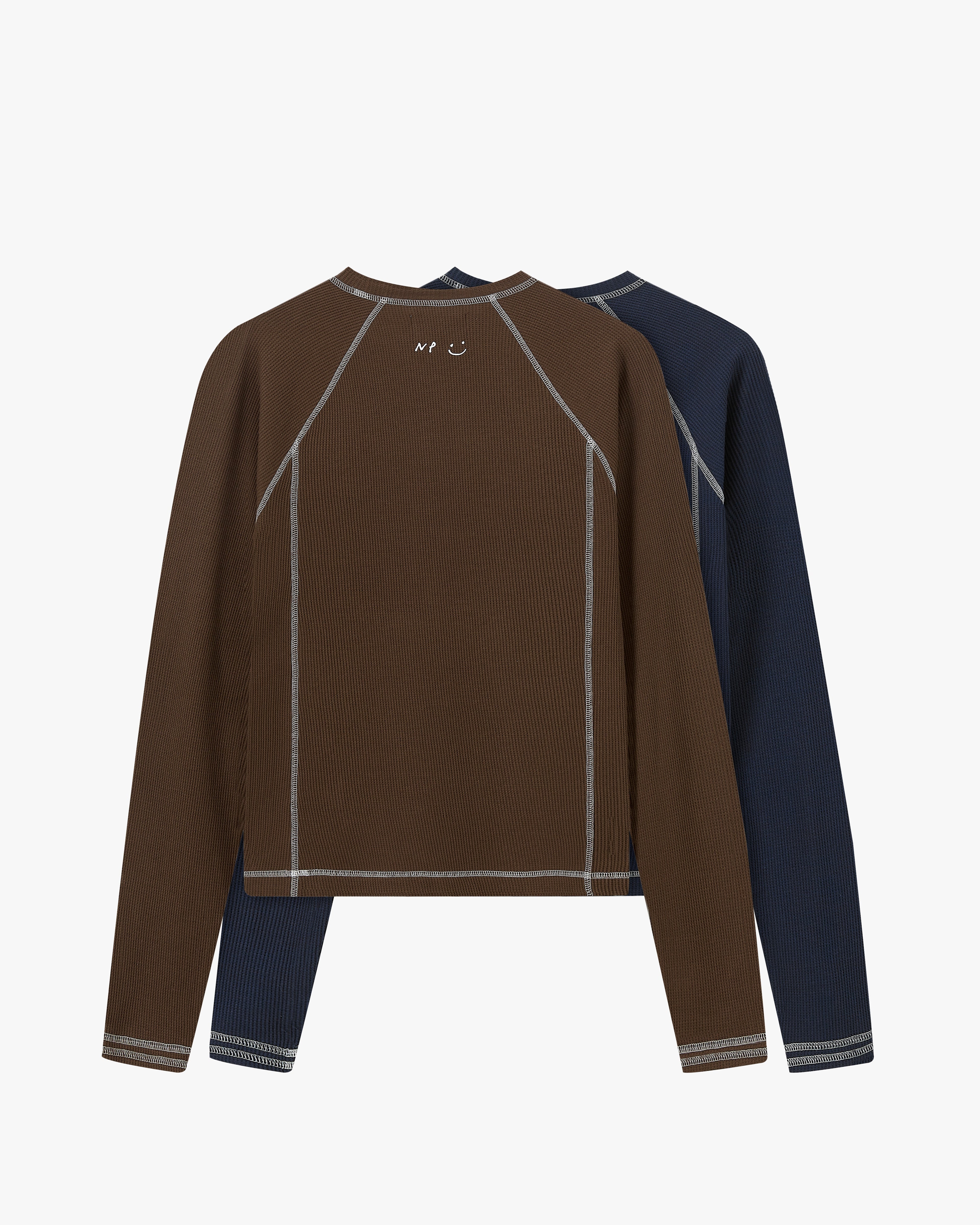 Waffle Long-Sleeve Tee 2 Pack Cocoa/Navy Nude Project México Oficial Nude Project Mexico