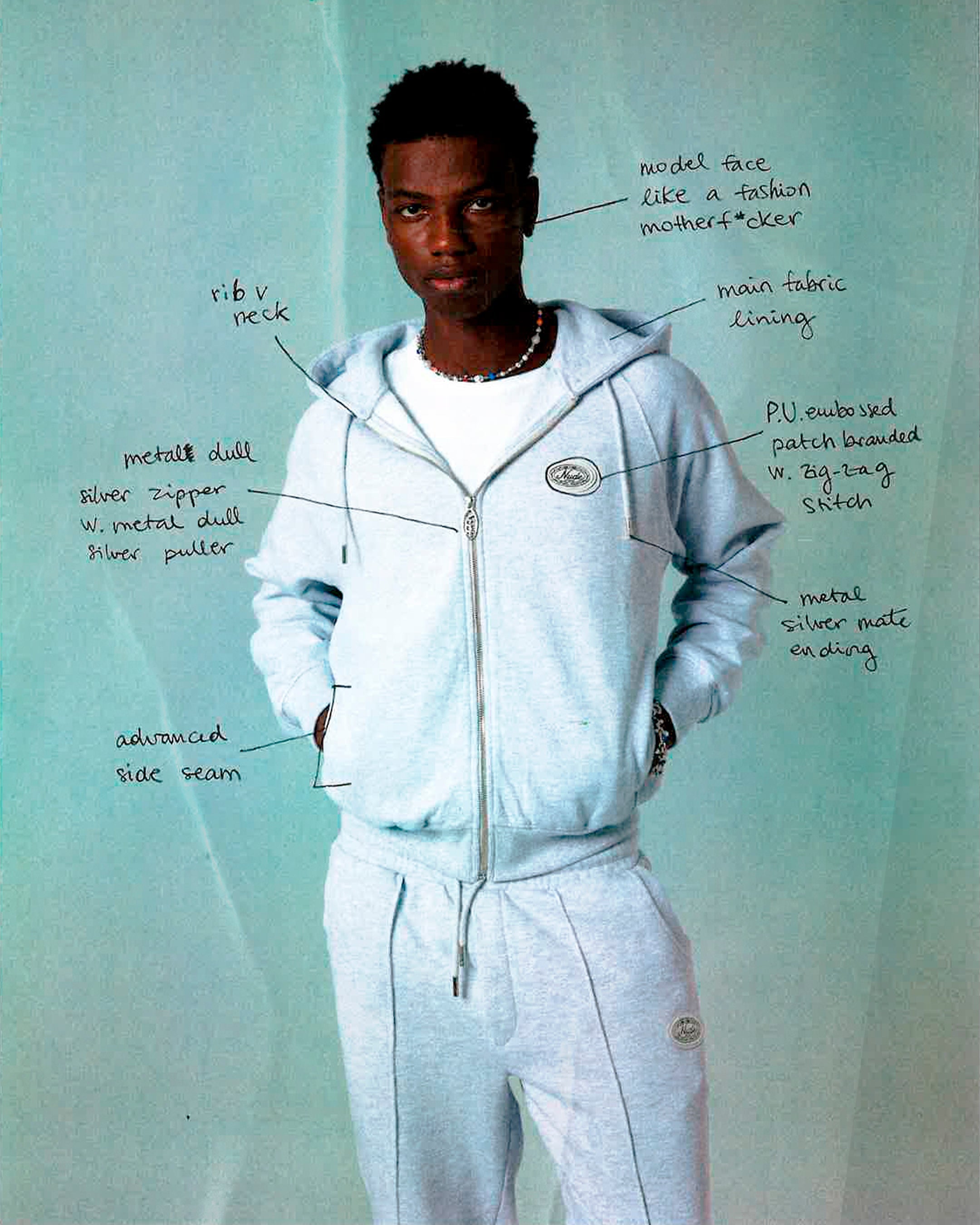 Essentials Zip-Up Hoodie Grey Melange Nude Project México Oficial Nude Project Mexico