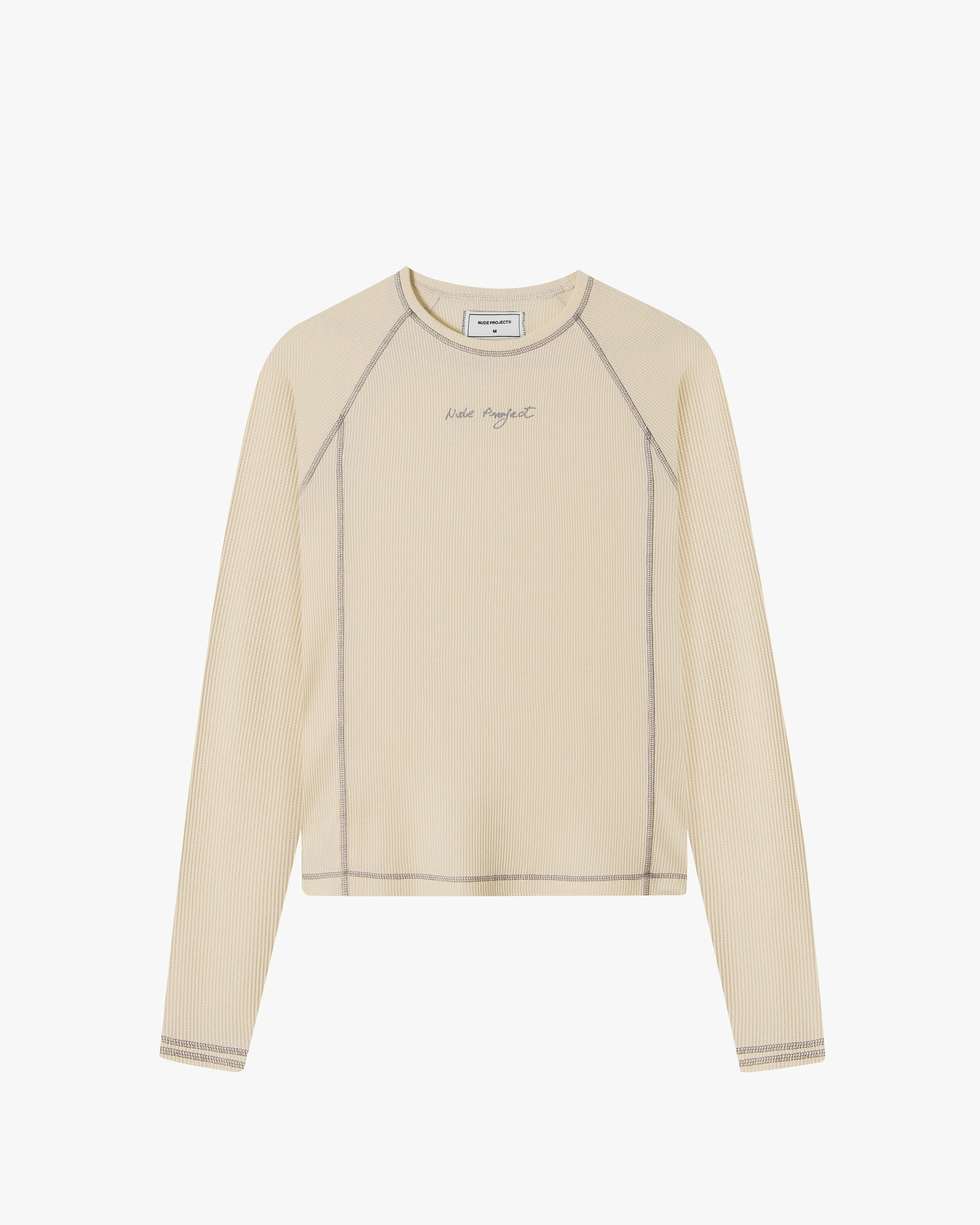 Waffle Long-Sleeve Tee 2 Pack Marshmallow/Black