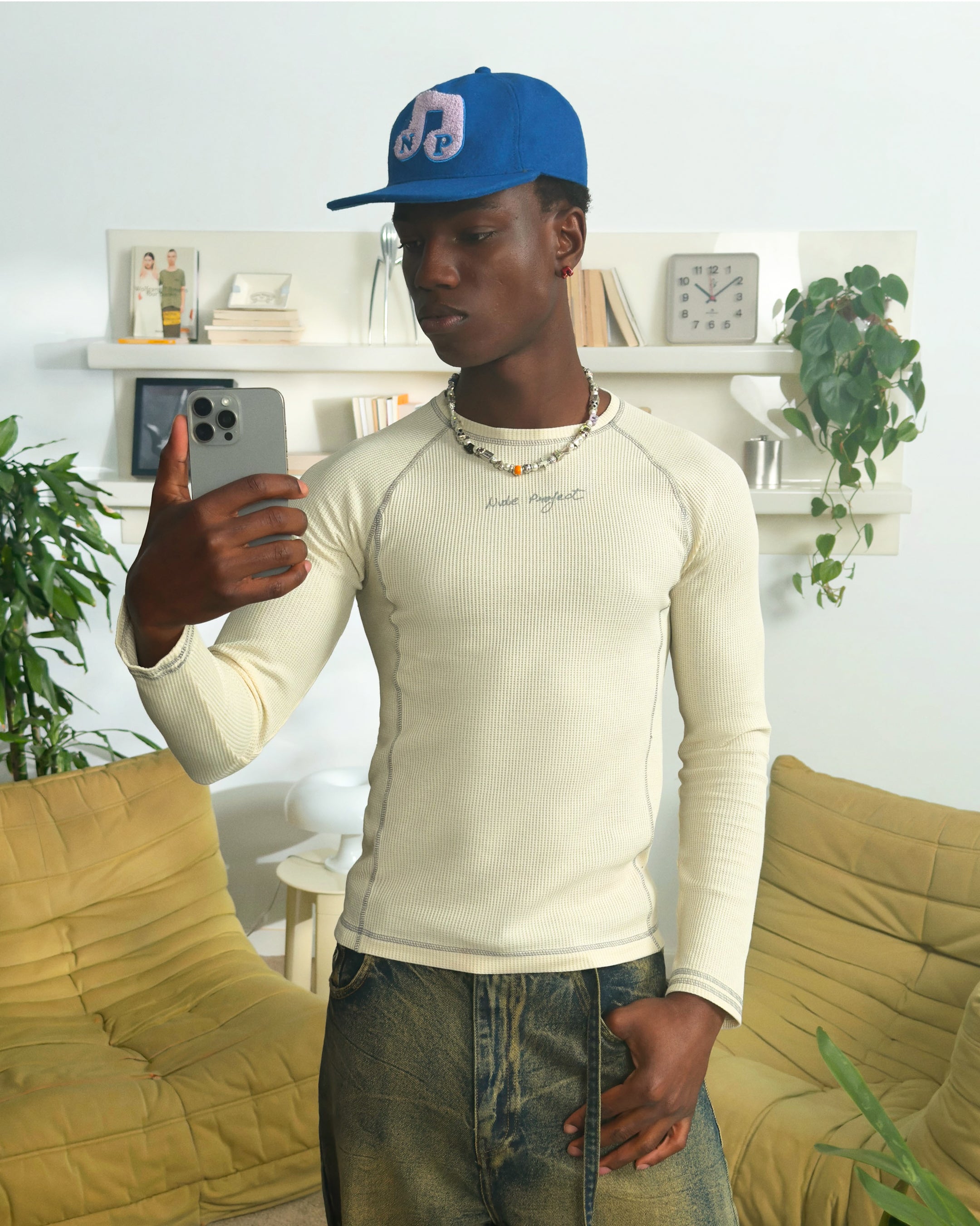 Waffle Long-Sleeve Tee 2 Pack Marshmallow/Black