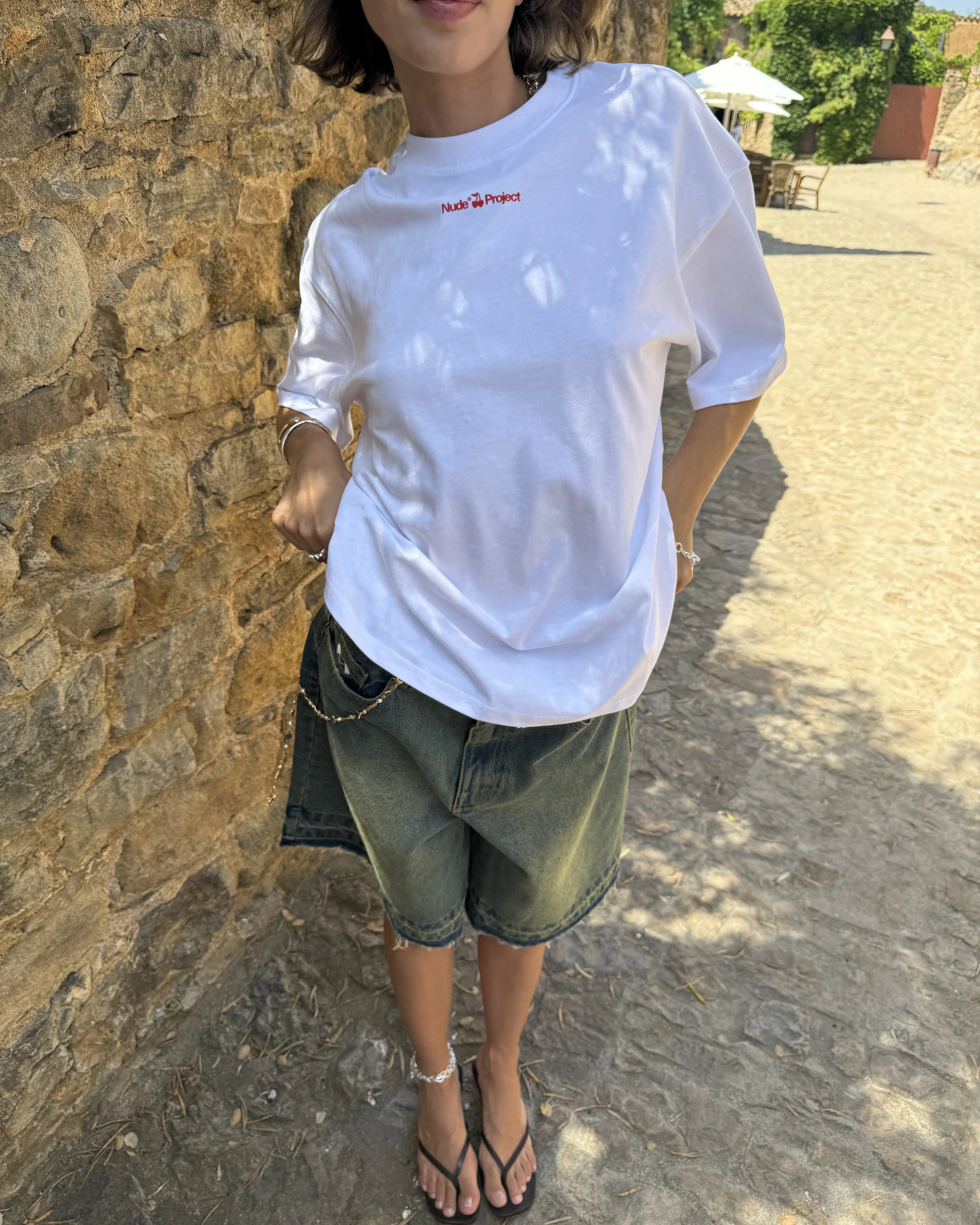 Cherry Logo Tee White Nude Project México Oficial Nude Project Mexico
