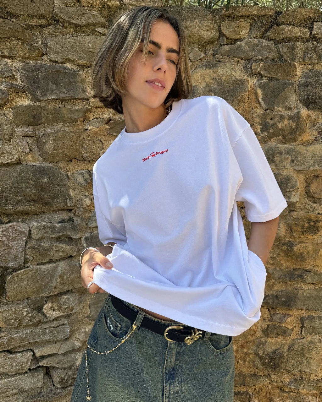 Cherry Logo Tee White Nude Project México Oficial Nude Project Mexico