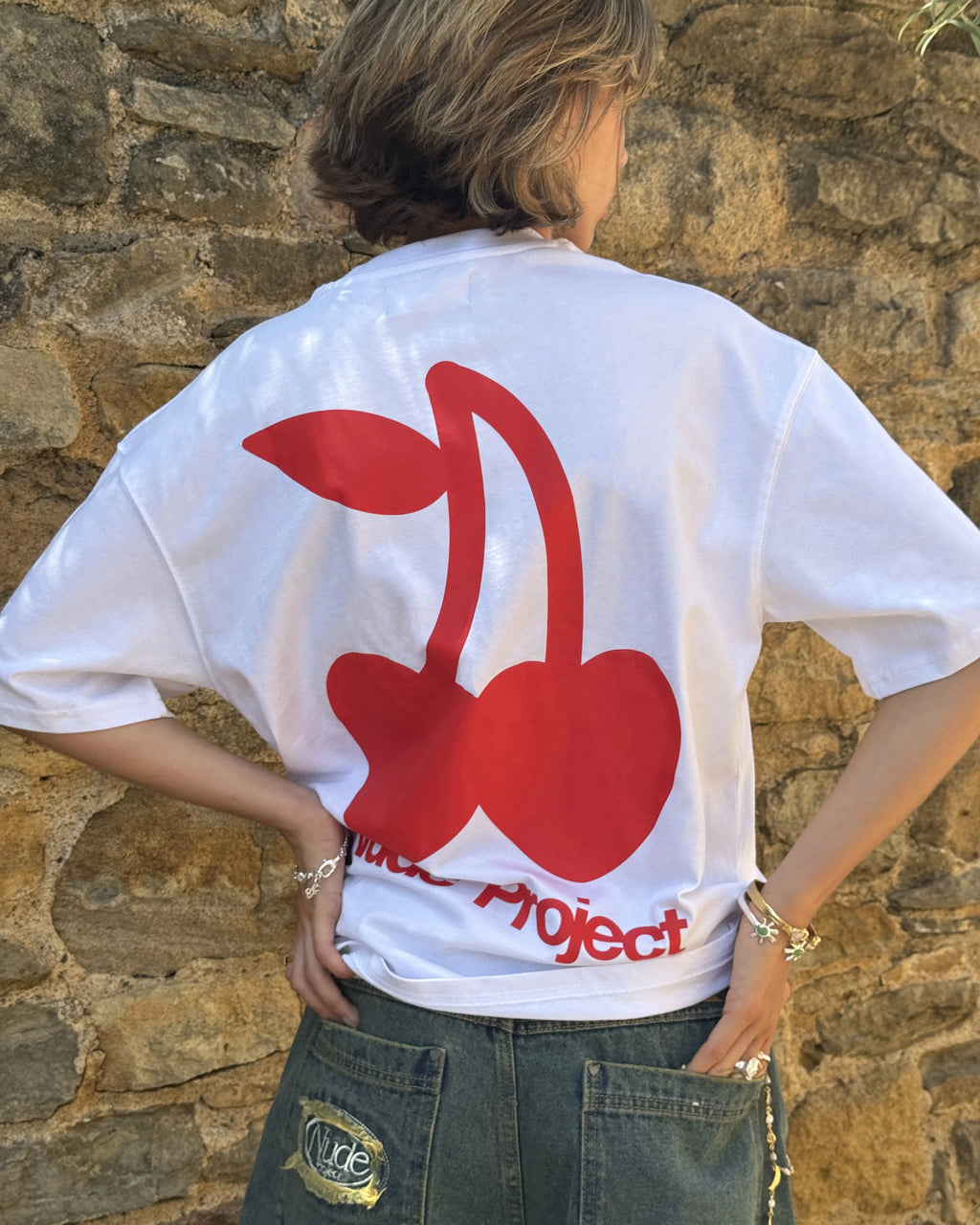 Cherry Logo Tee White Nude Project México Oficial Nude Project Mexico