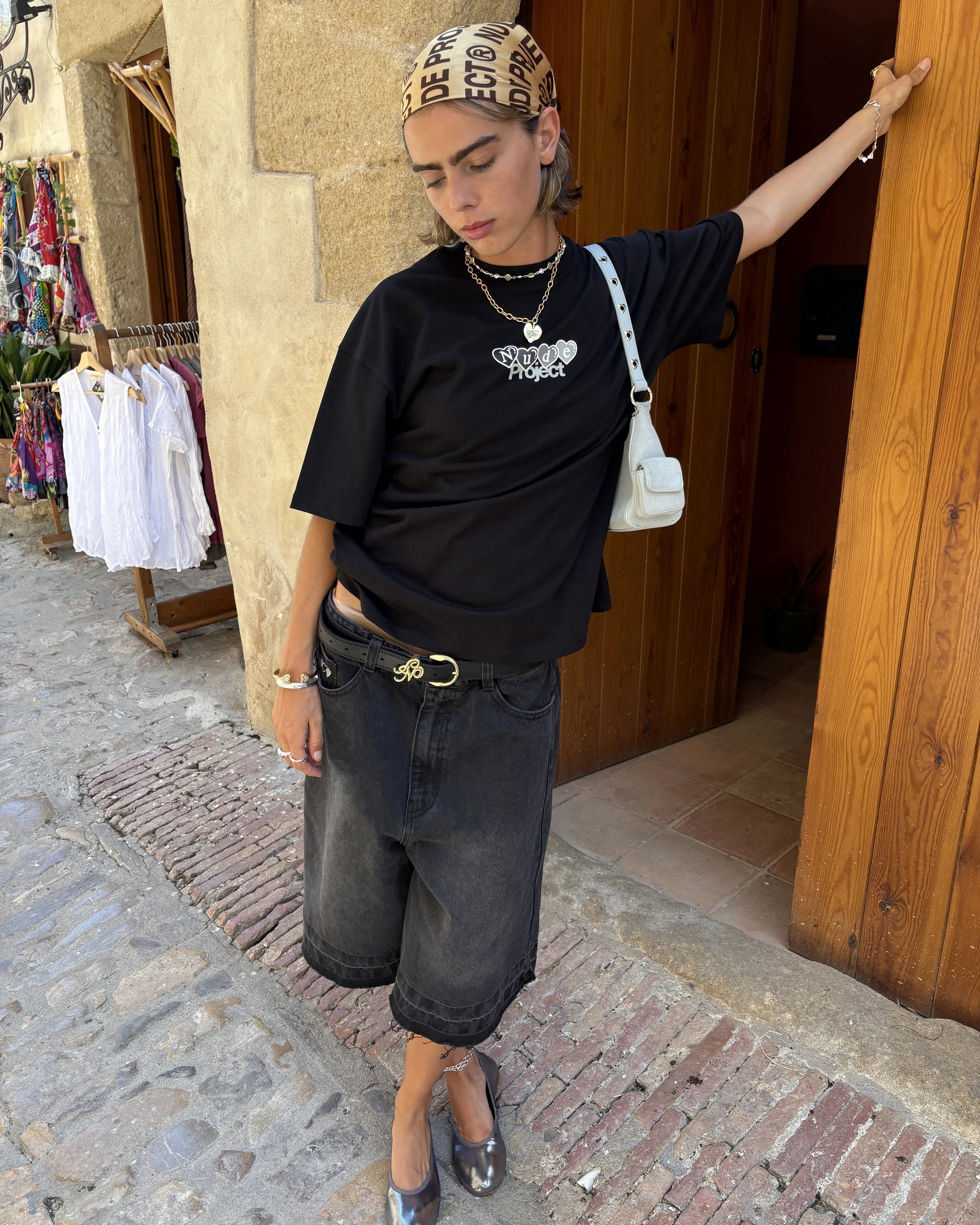 Old Baggy Denim Shorts Black