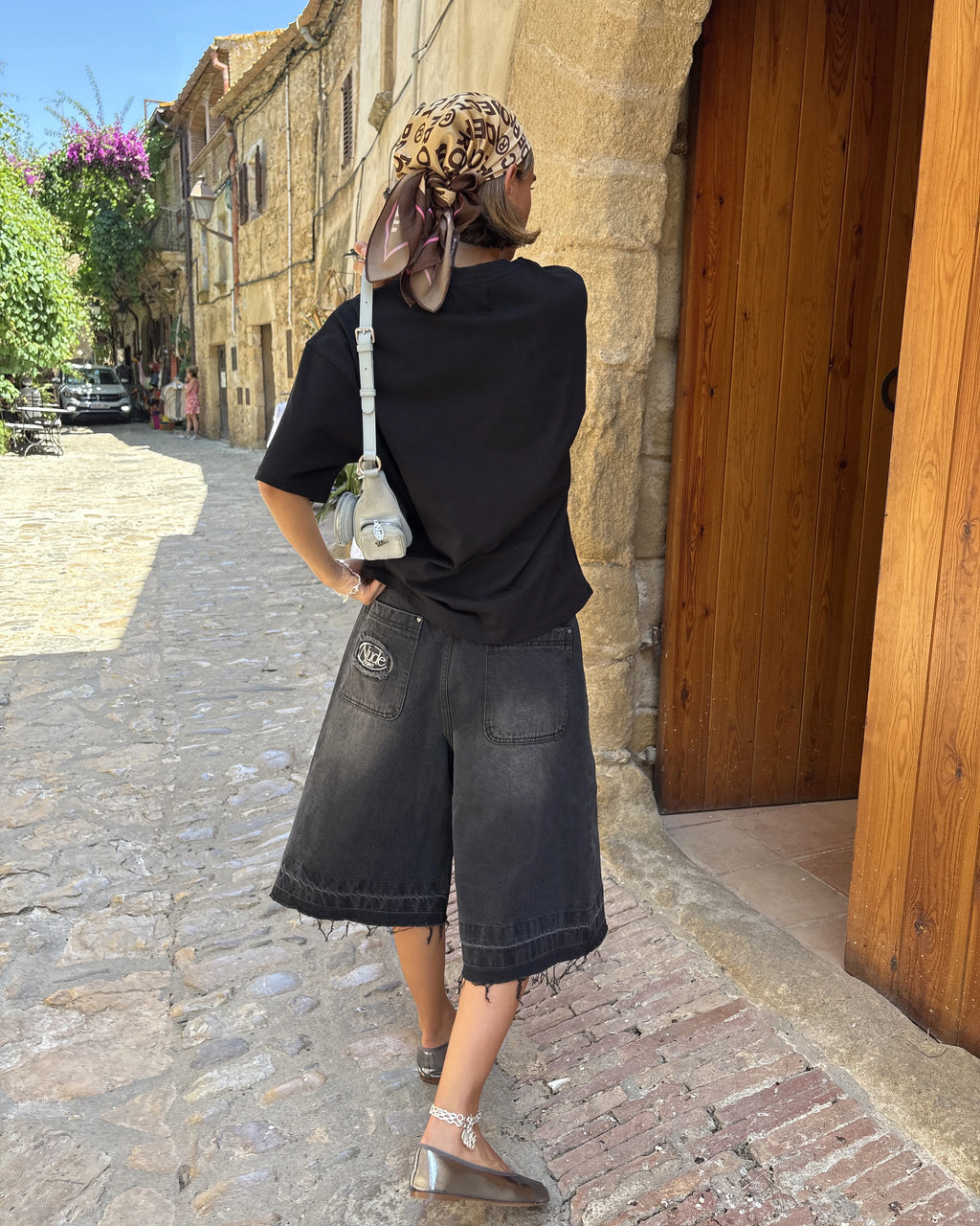 Old Baggy Denim Shorts Black