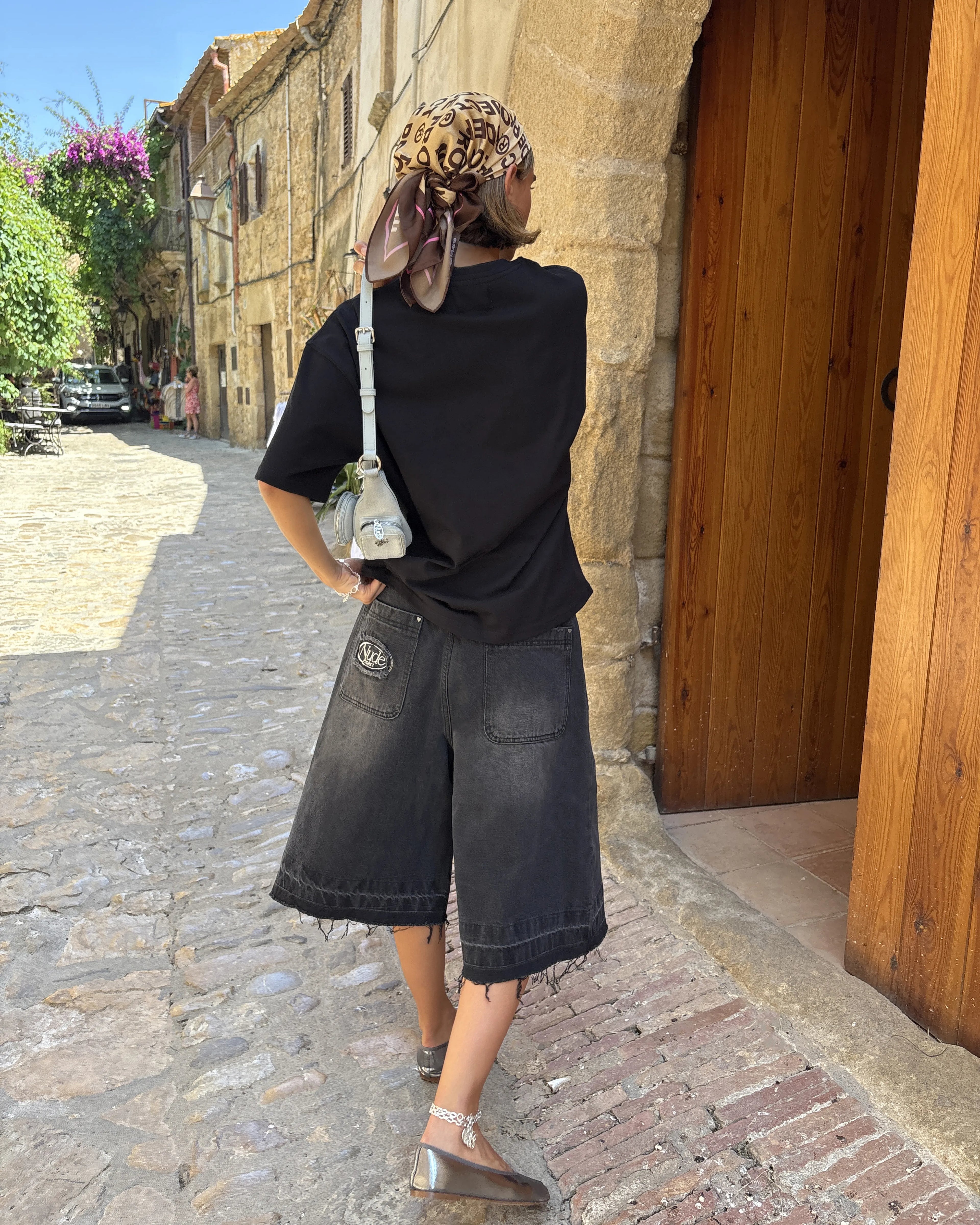 Old Baggy Denim Shorts Black