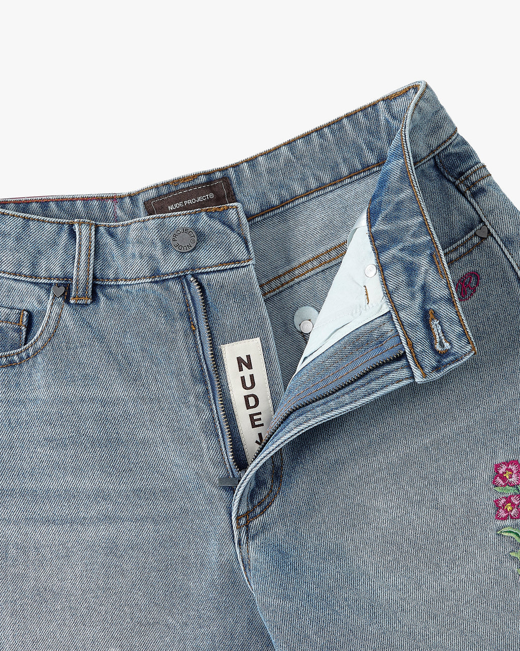 Flowers Denim Shorts