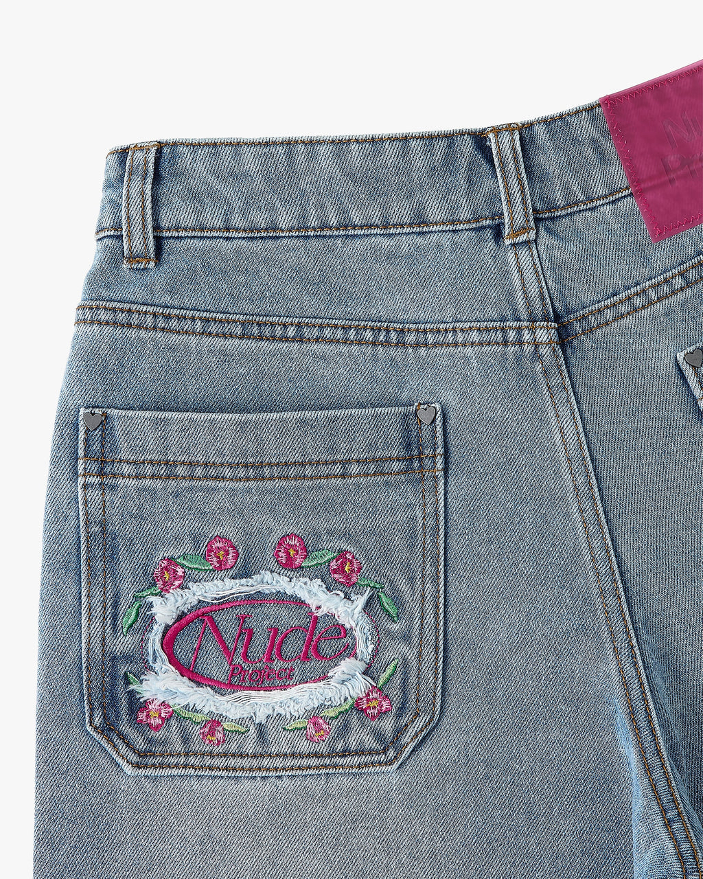 Flowers Denim Shorts