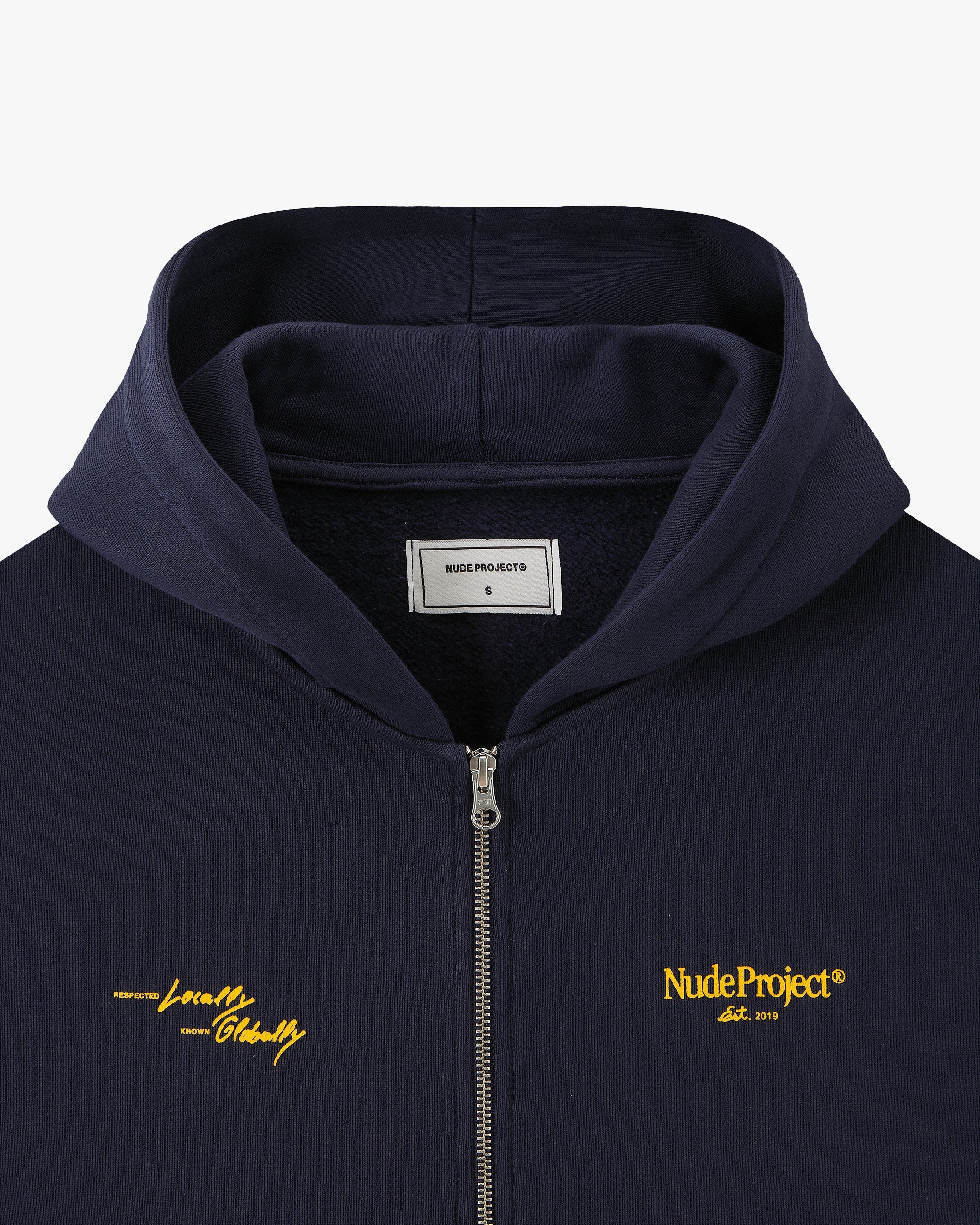 Global Soon Zip-Up Hoodie Navy Nude Project México Oficial Nude Project Mexico
