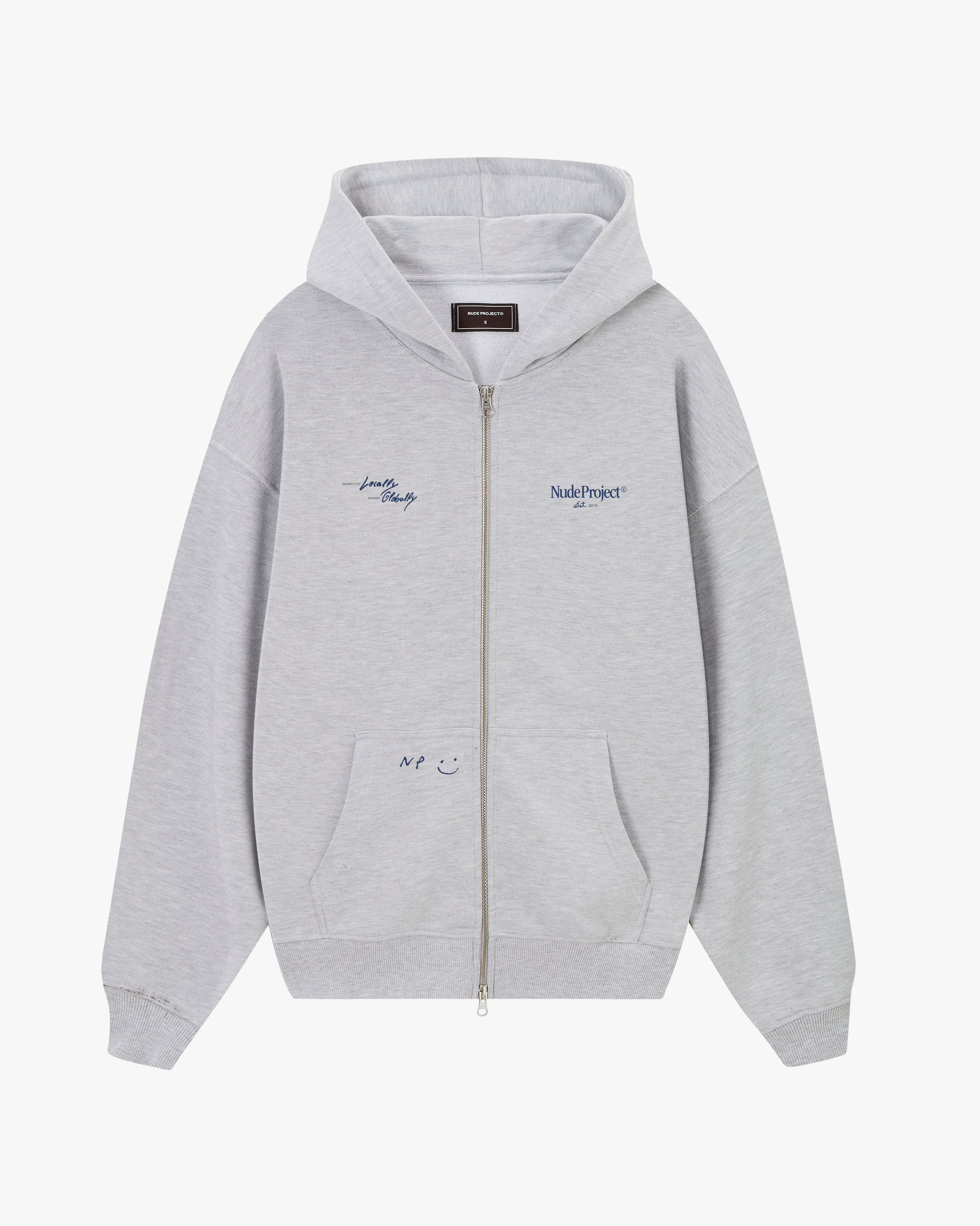 Global Soon Zip-Up Hoodie Grey Nude Project México Oficial Nude Project Mexico