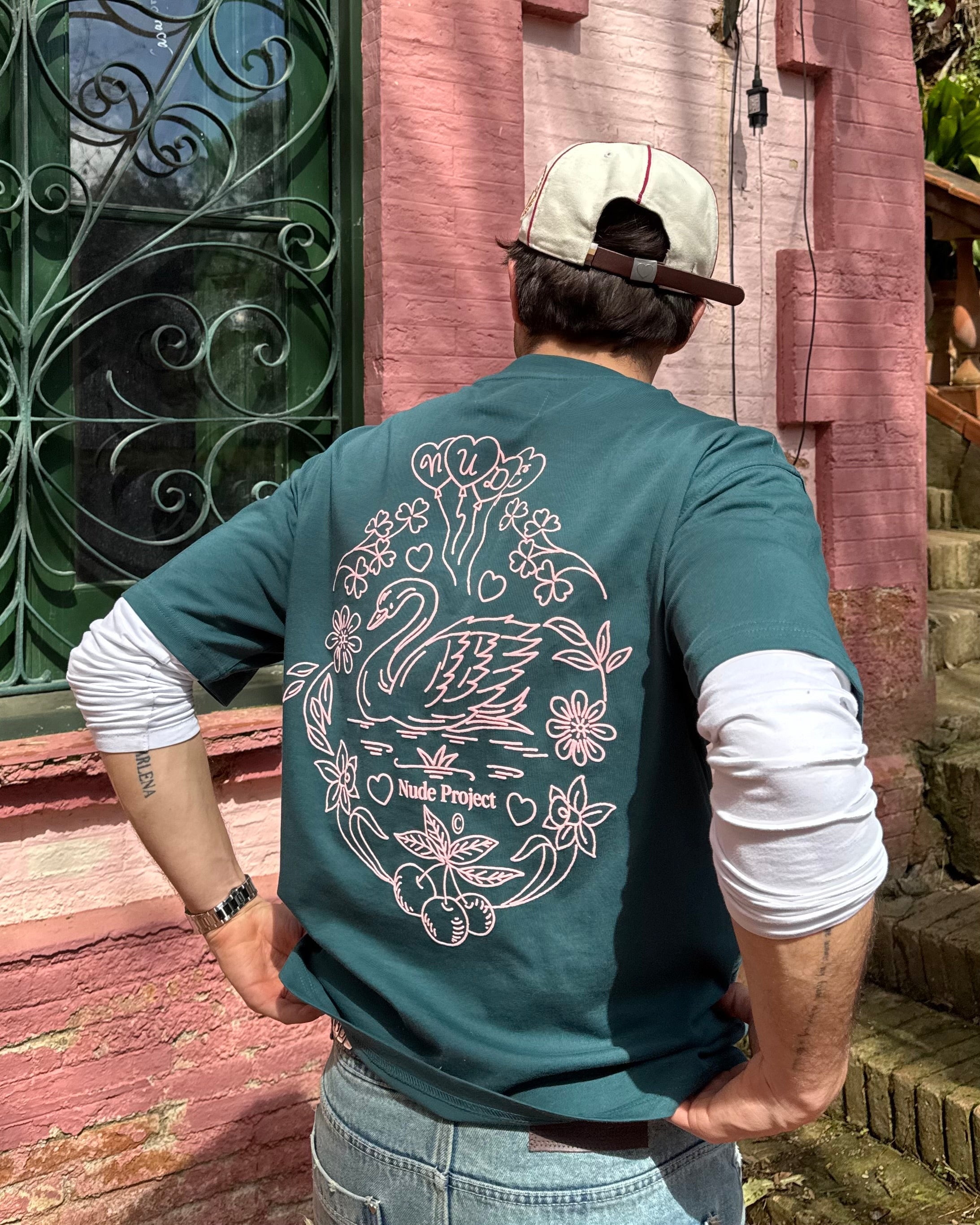 Swan Garden Tee Green