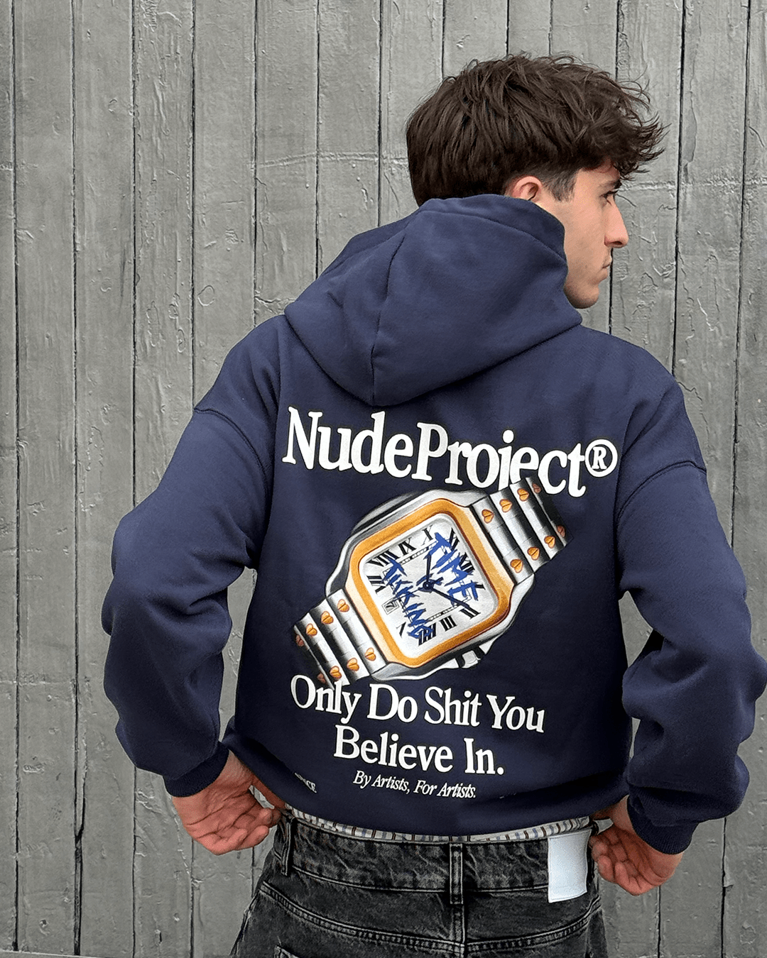 Time Hoodie Navy Nude Project México Oficial Nude Project Mexico
