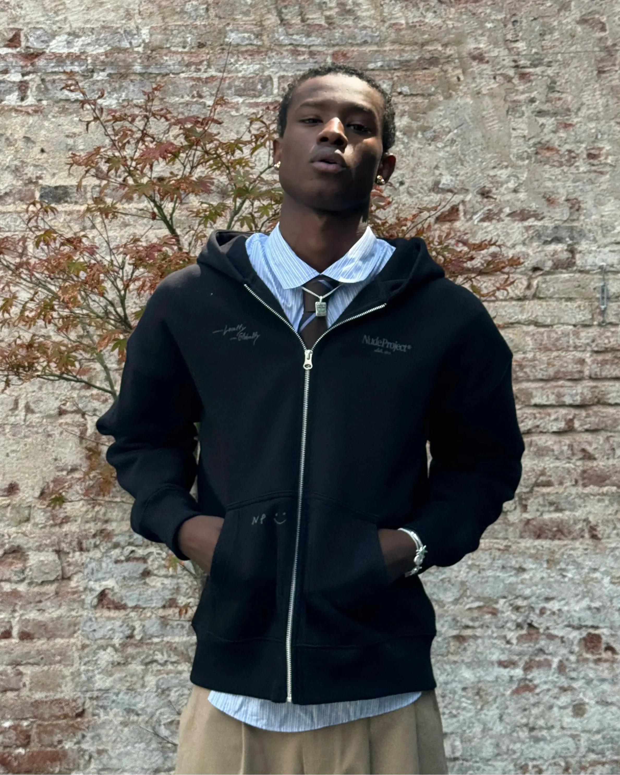 Global Soon Zip-Up Hoodie Black Nude Project México Oficial Nude Project Mexico