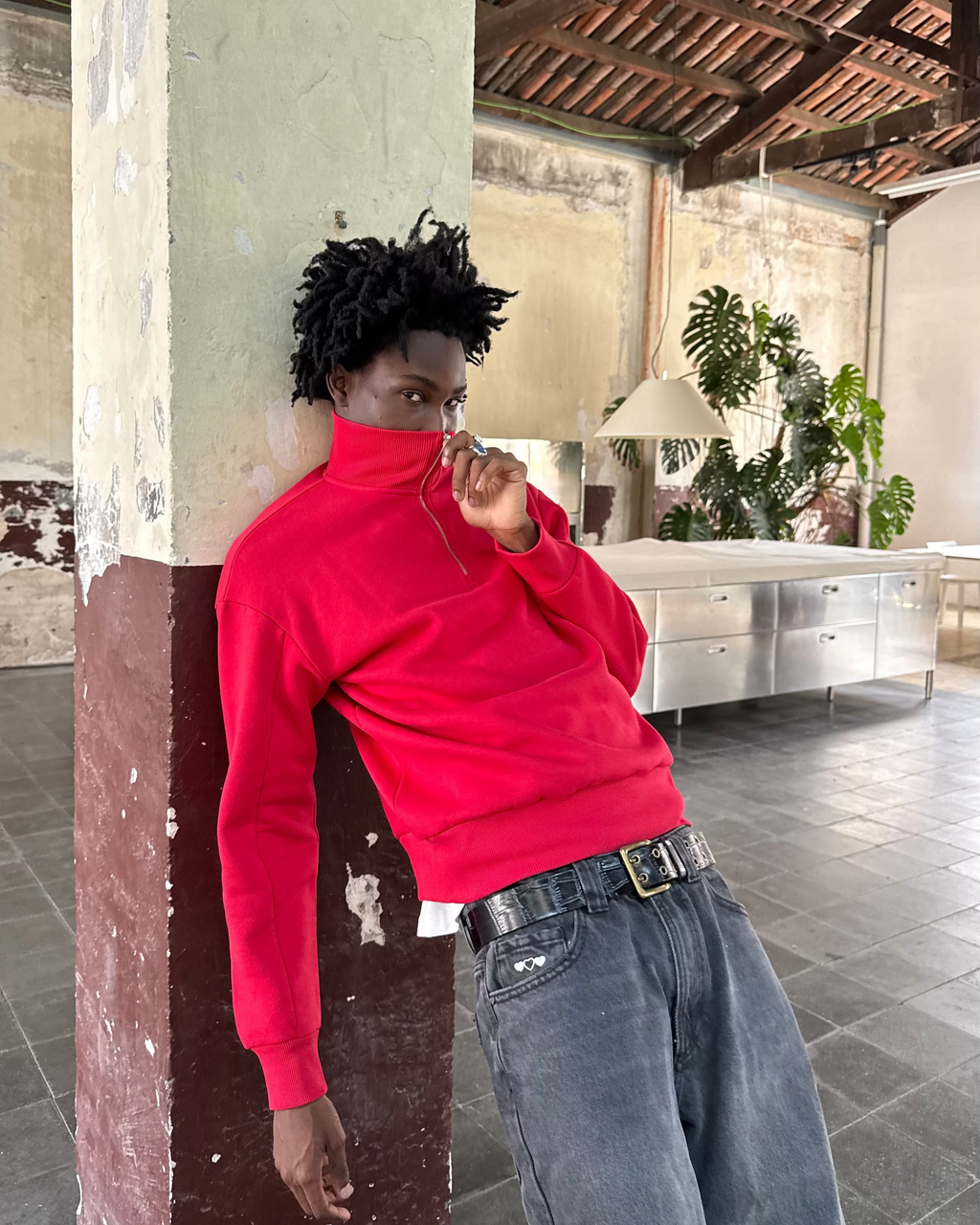 Origins Quarter-Zip Red Nude Project México Oficial Nude Project Mexico
