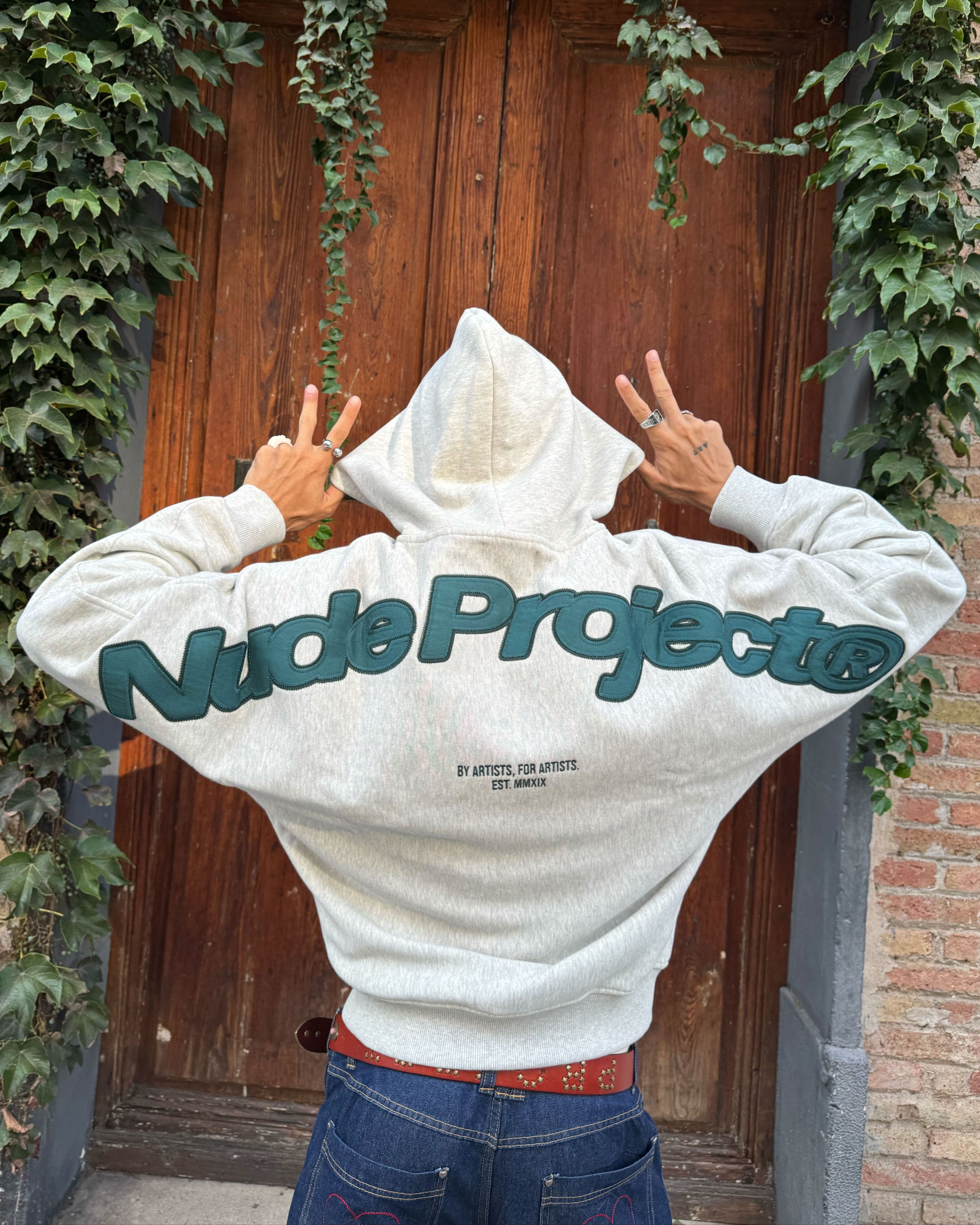 Beast Zip-up Hoodie Grey Melange Nude Project México Oficial Nude Project Mexico