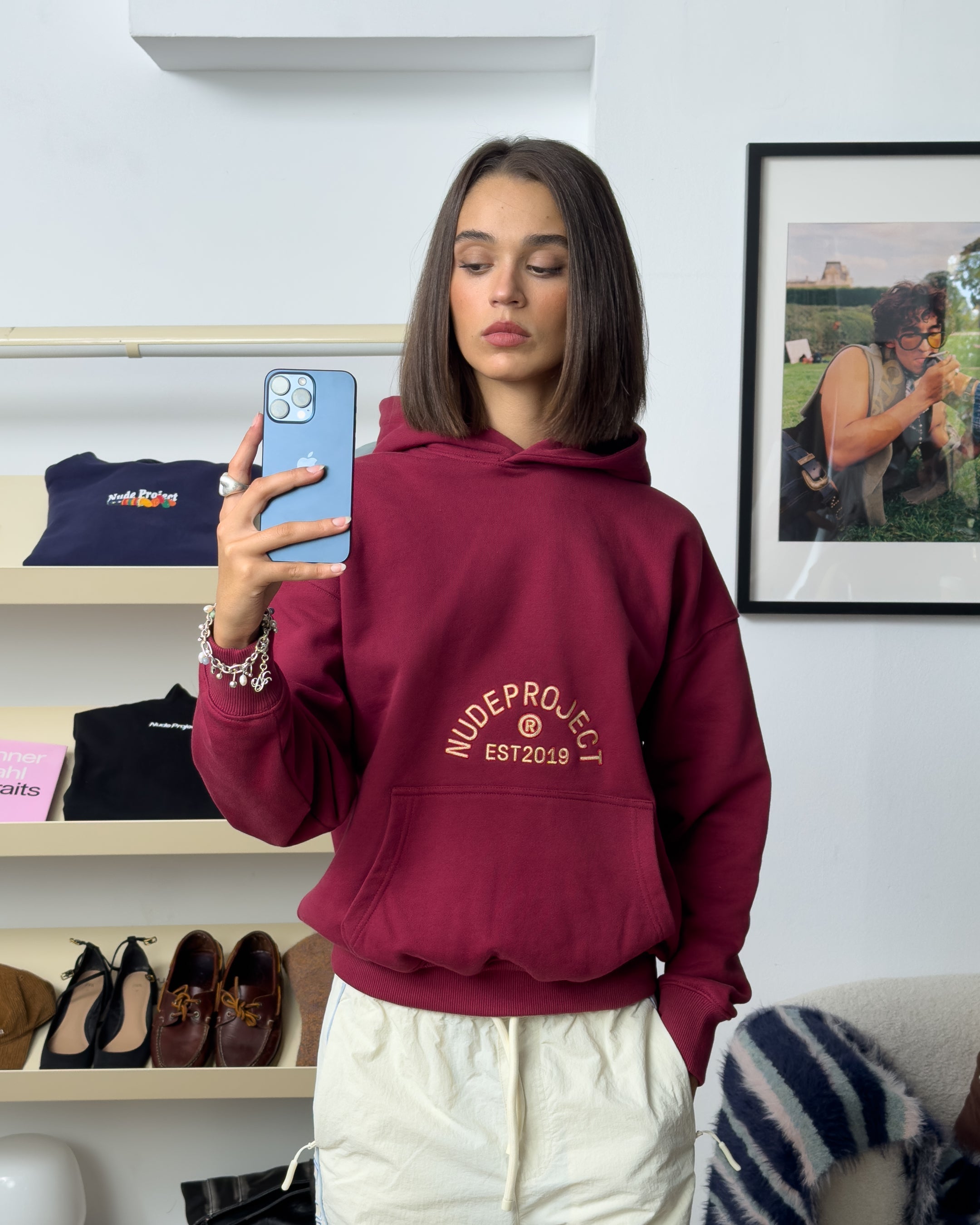 Swans Hoodie Burgundy