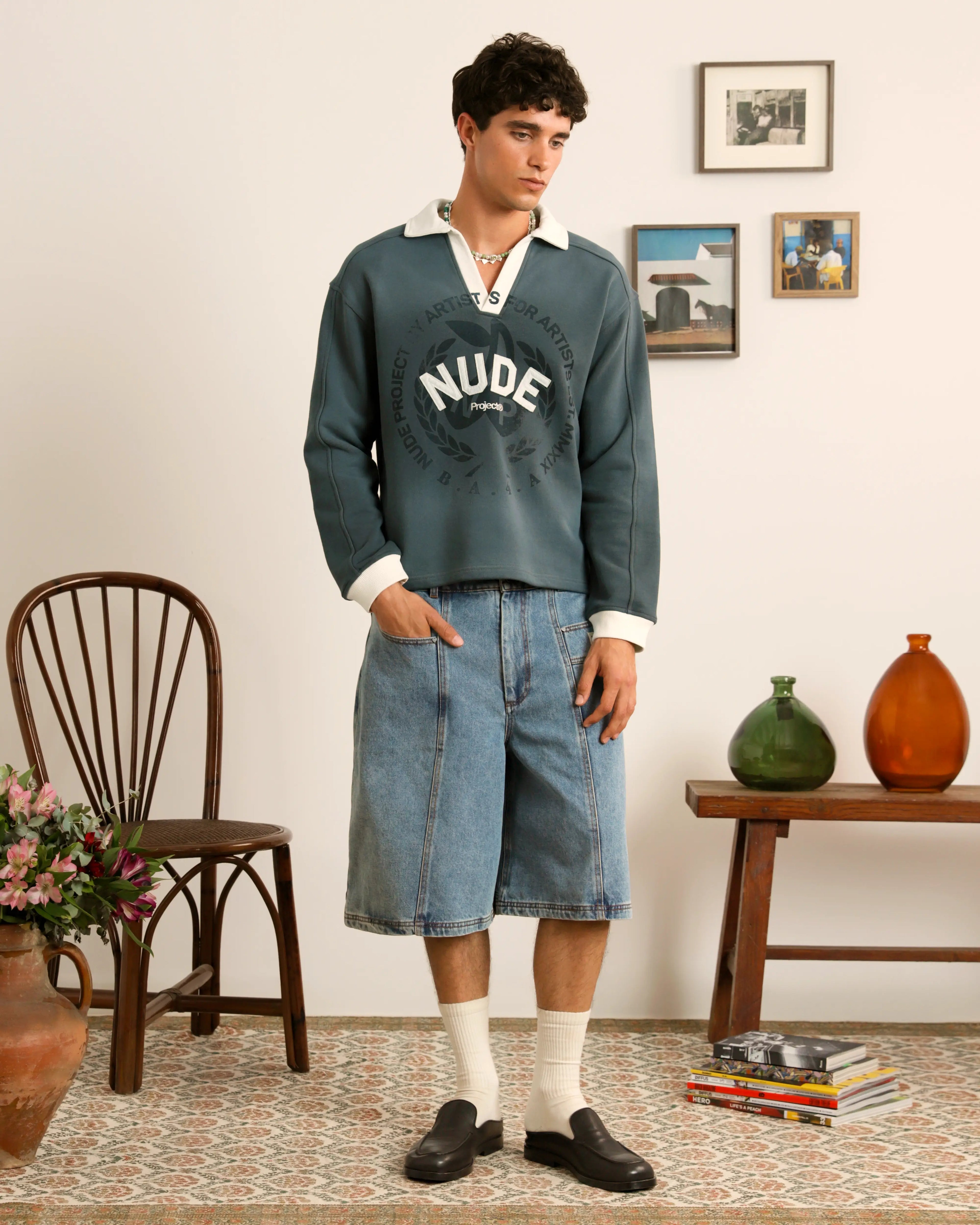 Updown Denim Shorts