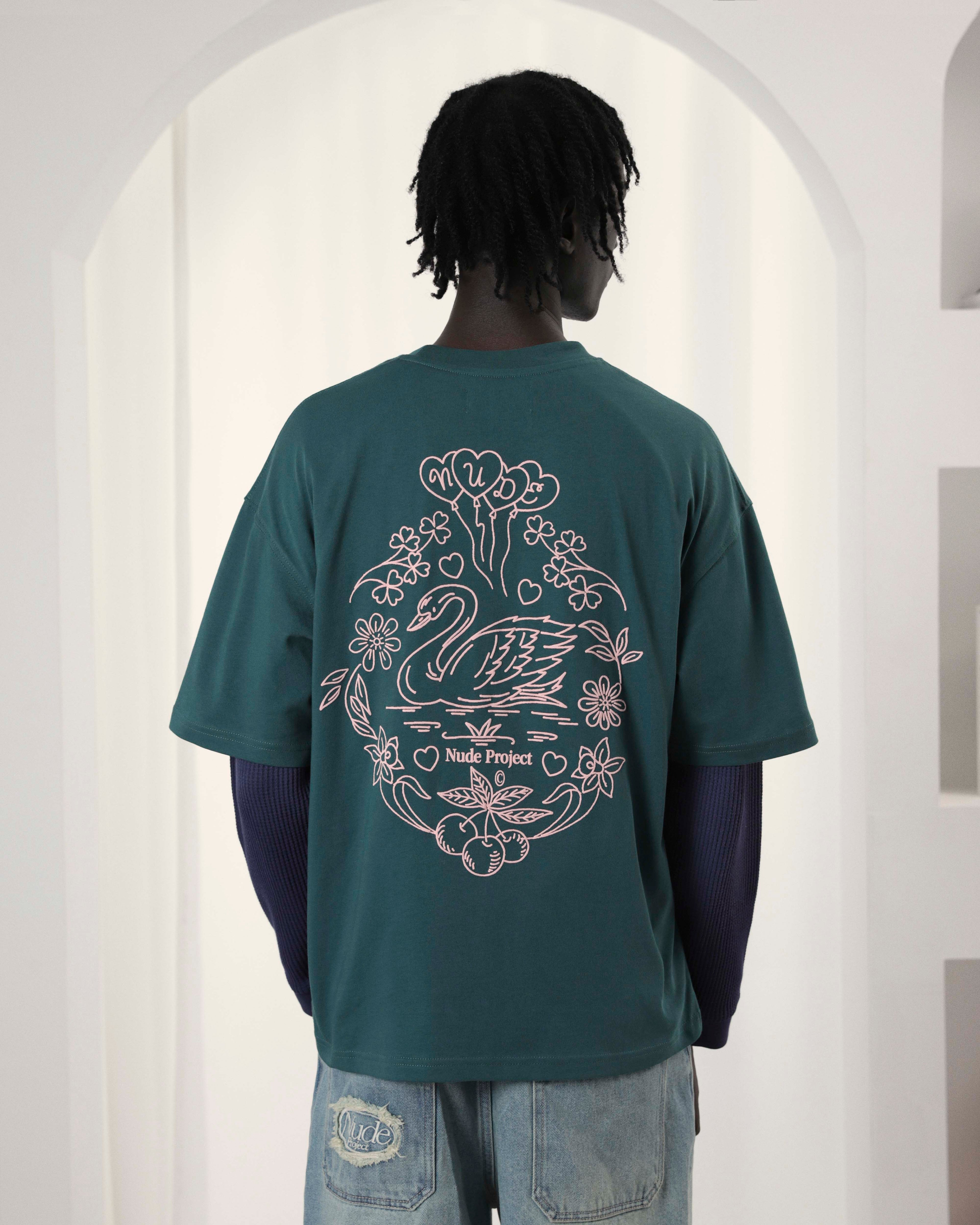 Swan Garden Tee Green