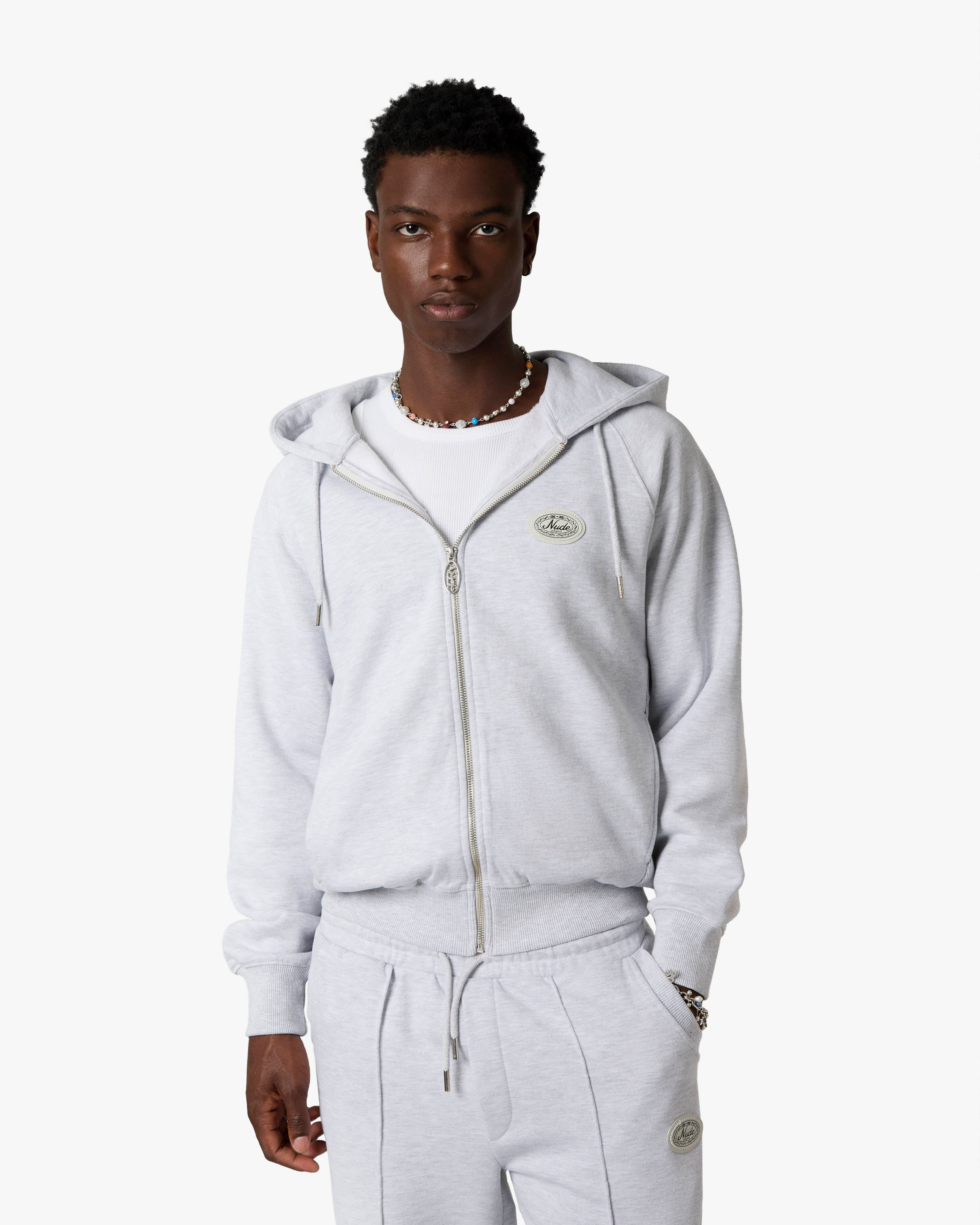 Essentials Zip-Up Hoodie Grey Melange Nude Project México Oficial Nude Project Mexico
