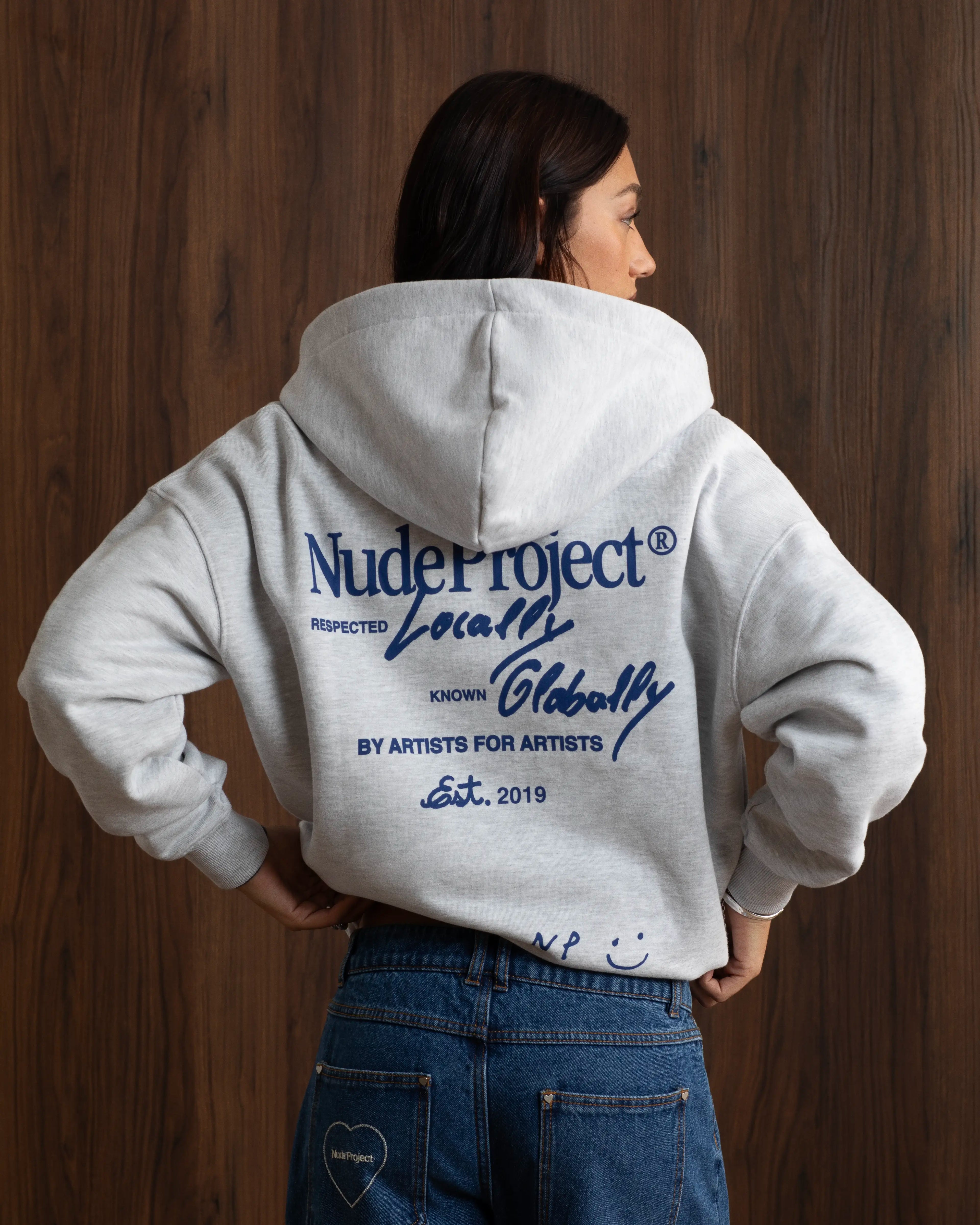 Global Soon Zip-Up Hoodie Grey Nude Project México Oficial Nude Project Mexico