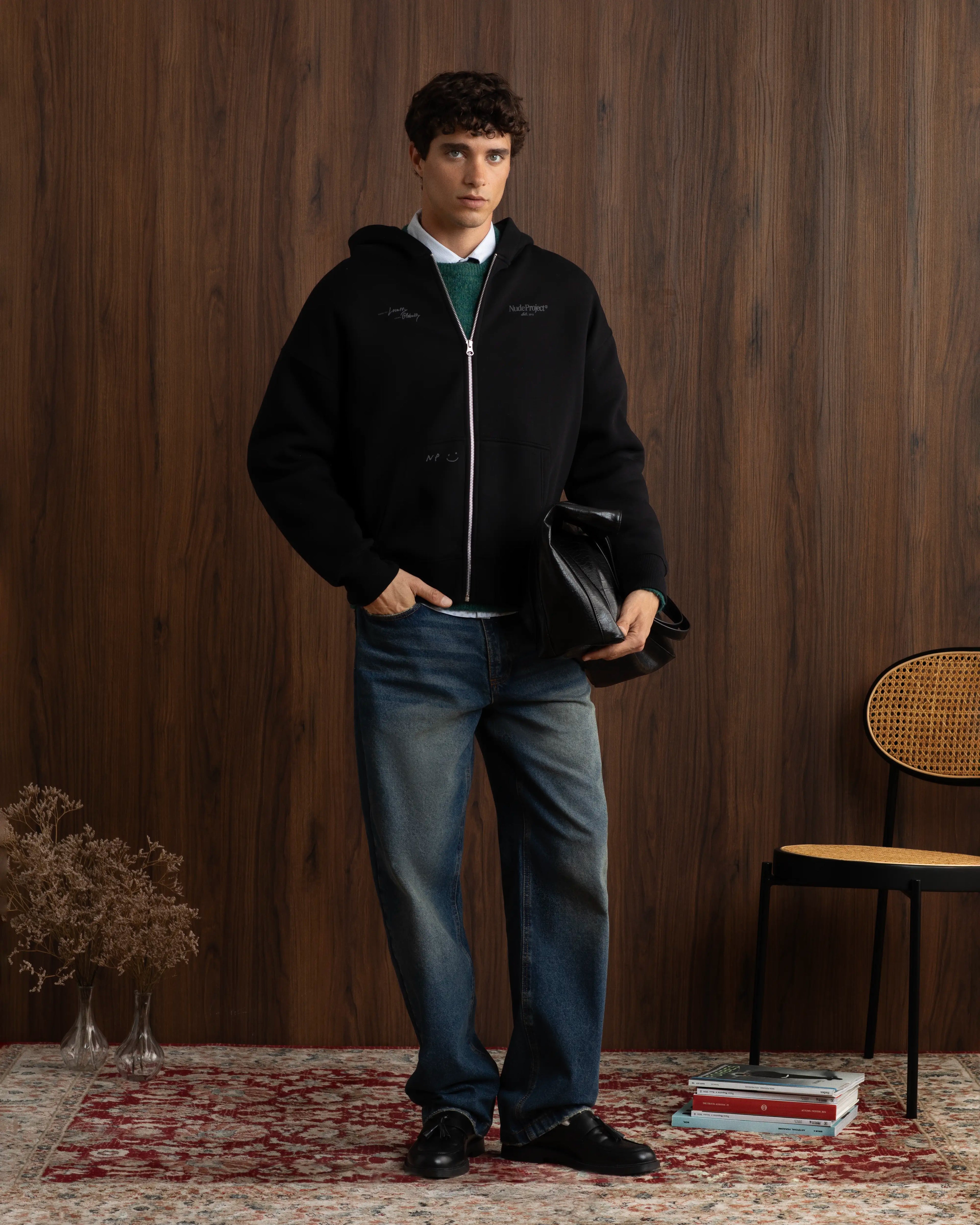Global Soon Zip-Up Hoodie Black Nude Project México Oficial Nude Project Mexico