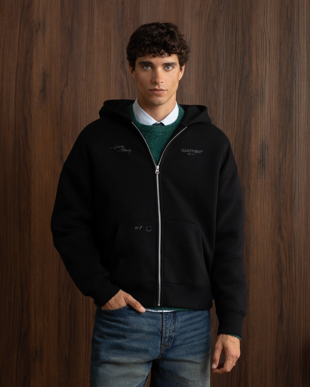 Global Soon Zip-Up Hoodie Black Nude Project México Oficial Nude Project Mexico
