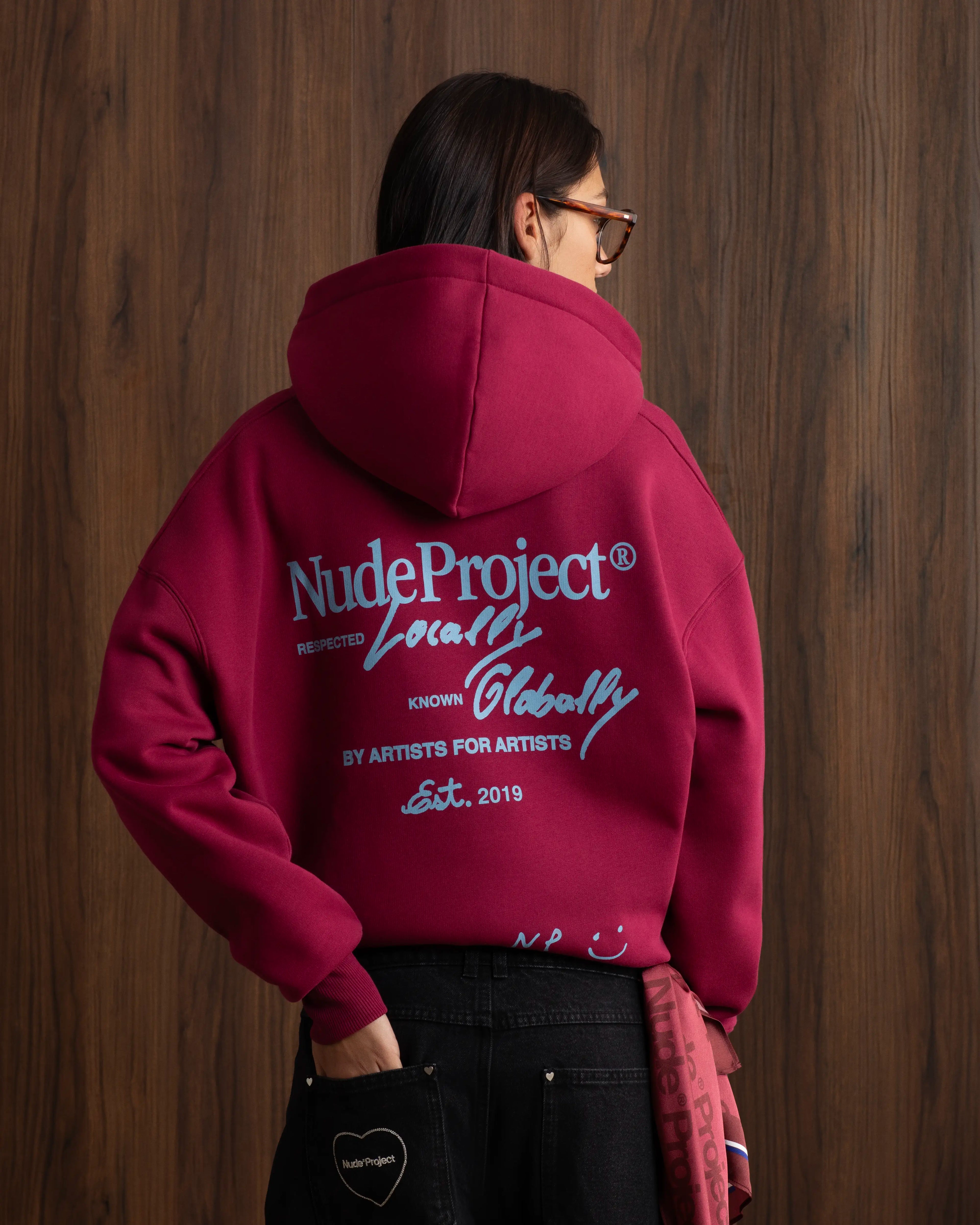 Global Soon Zip-Up Hoodie Burgundy Nude Project México Oficial Nude Project Mexico