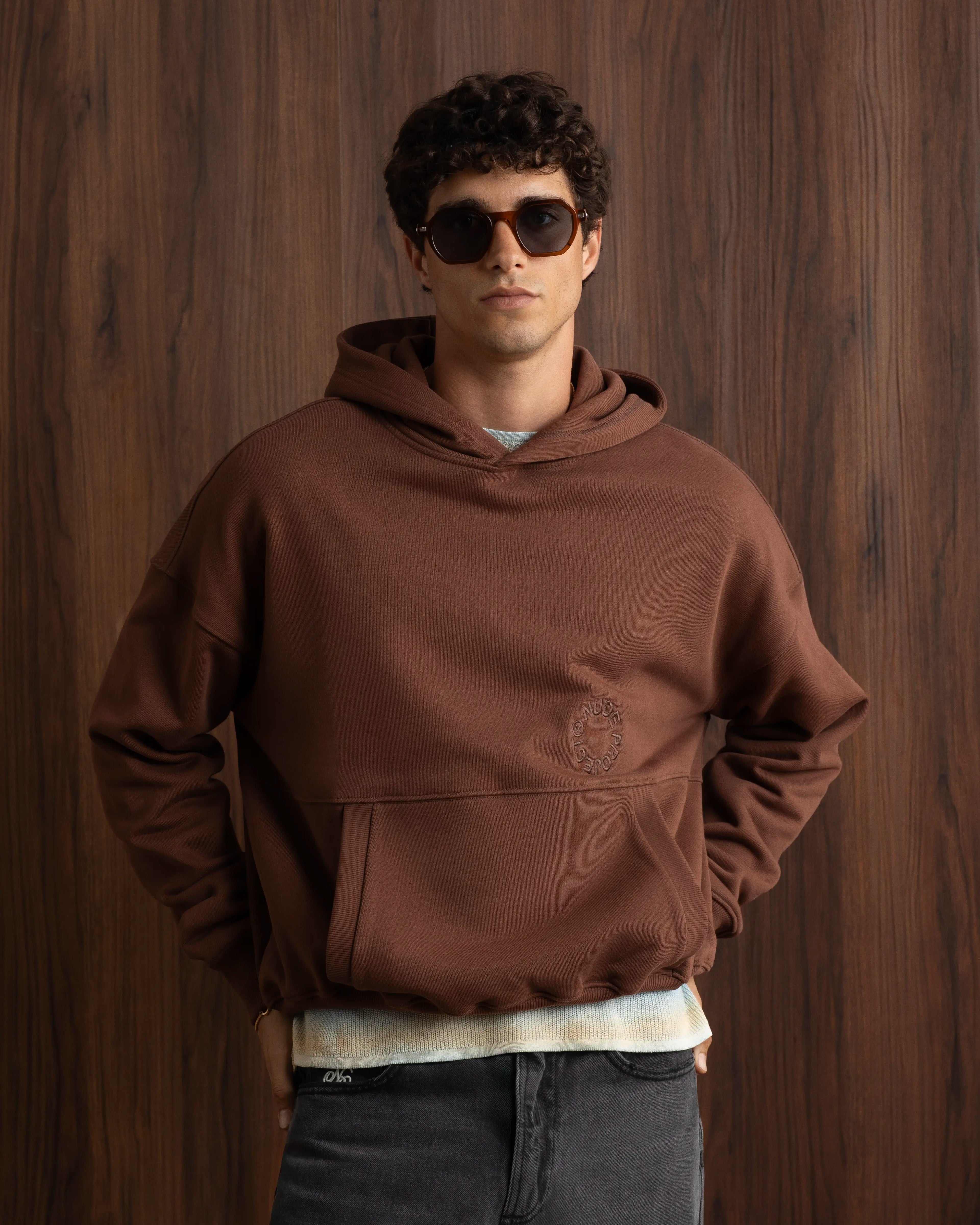 Kory Boxy Hoodie Brown Nude Project México Oficial Nude Project Mexico