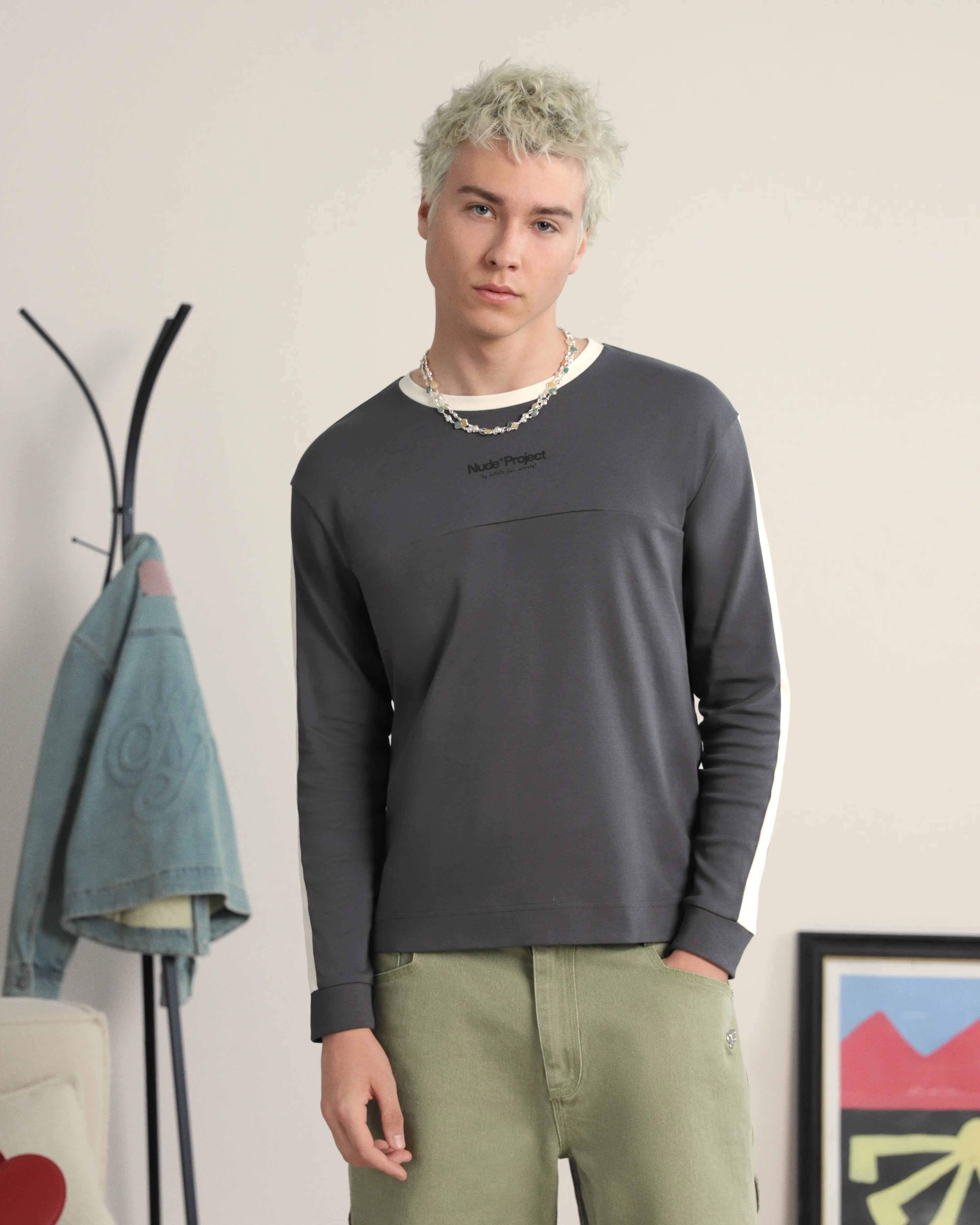 Vintage Sports Long-Sleeve Grey Nude Project México Oficial Nude Project Mexico