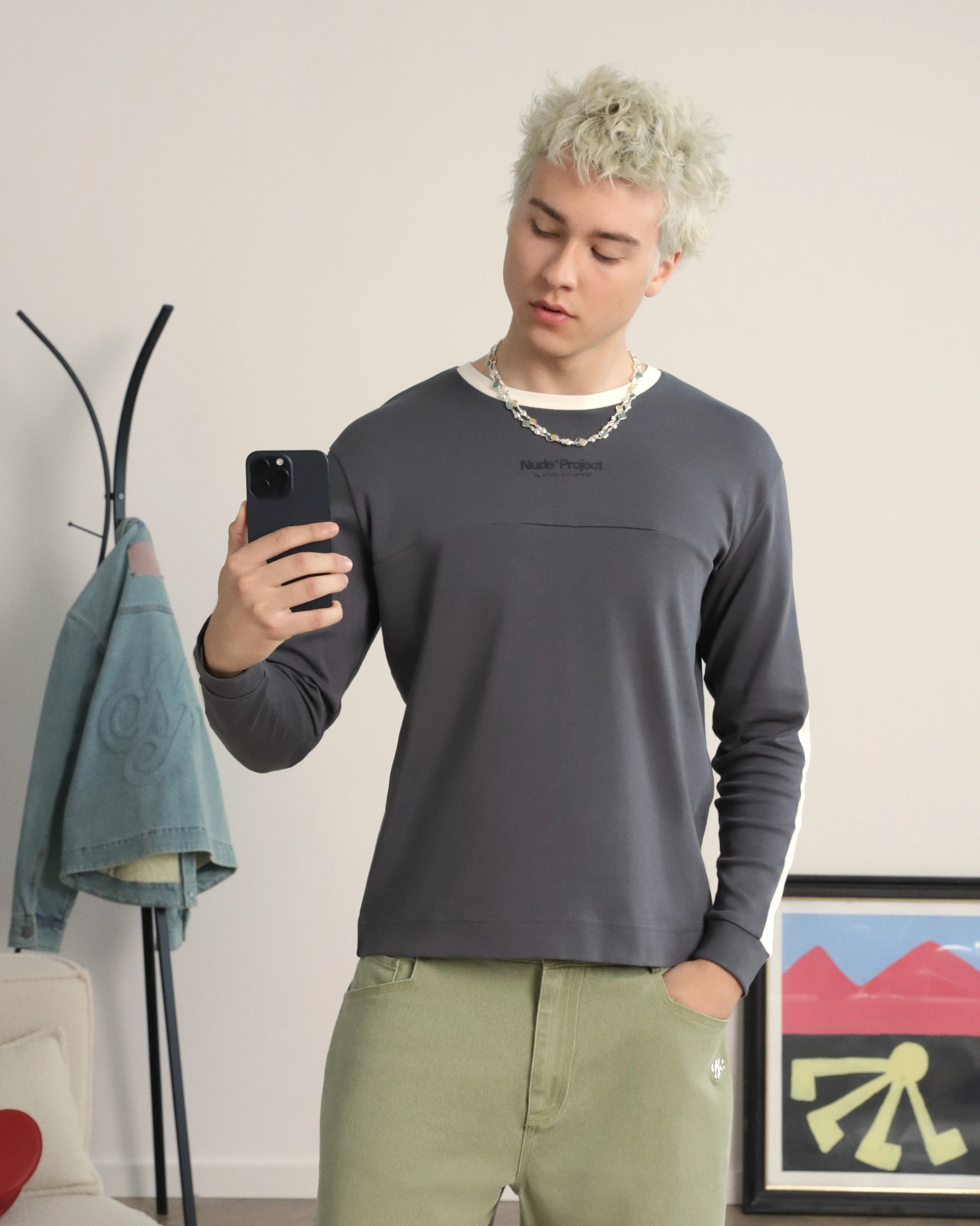 Vintage Sports Long-Sleeve Grey Nude Project México Oficial Nude Project Mexico