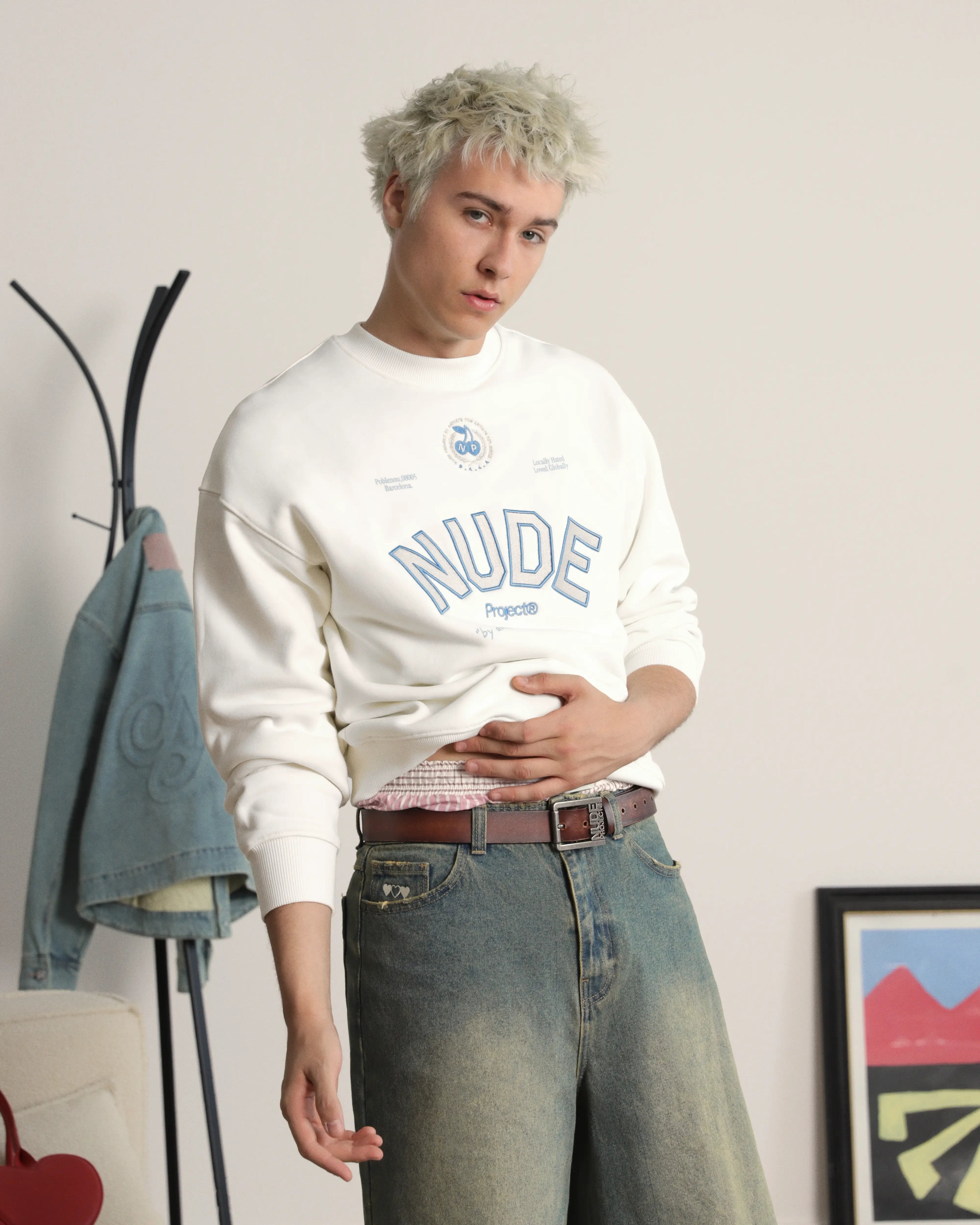 Varsity Sweatshirt Marshmallow Nude Project México Oficial Nude Project Mexico