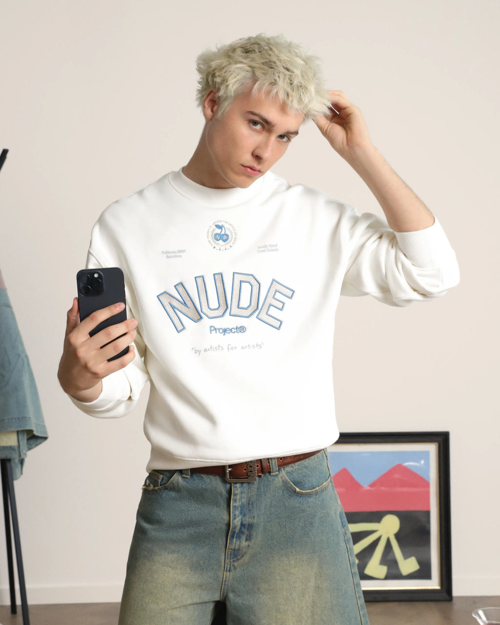 Varsity Sweatshirt Marshmallow Nude Project México Oficial Nude Project Mexico