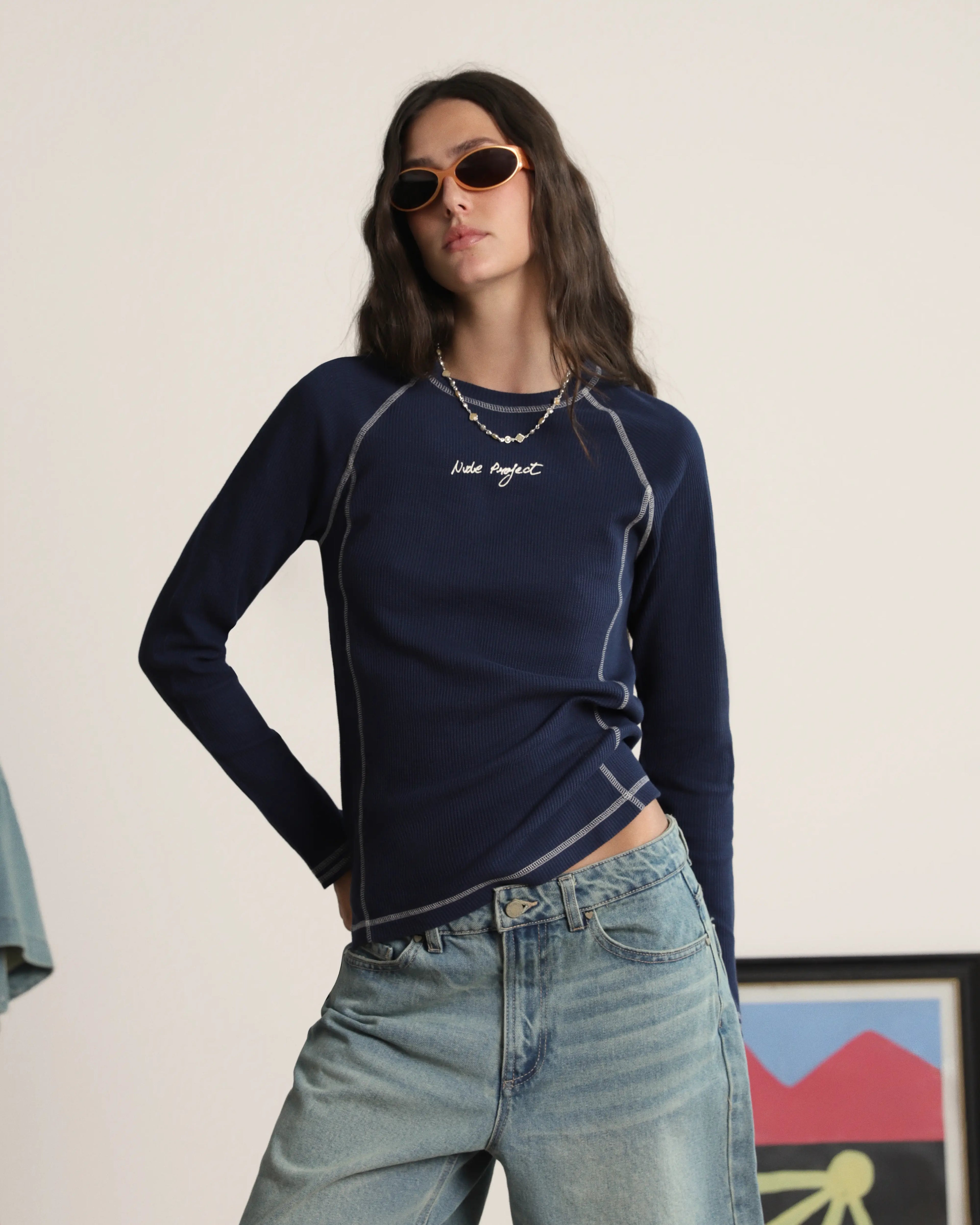 Waffle Long-Sleeve Tee 2 Pack Cocoa/Navy Nude Project México Oficial Nude Project Mexico