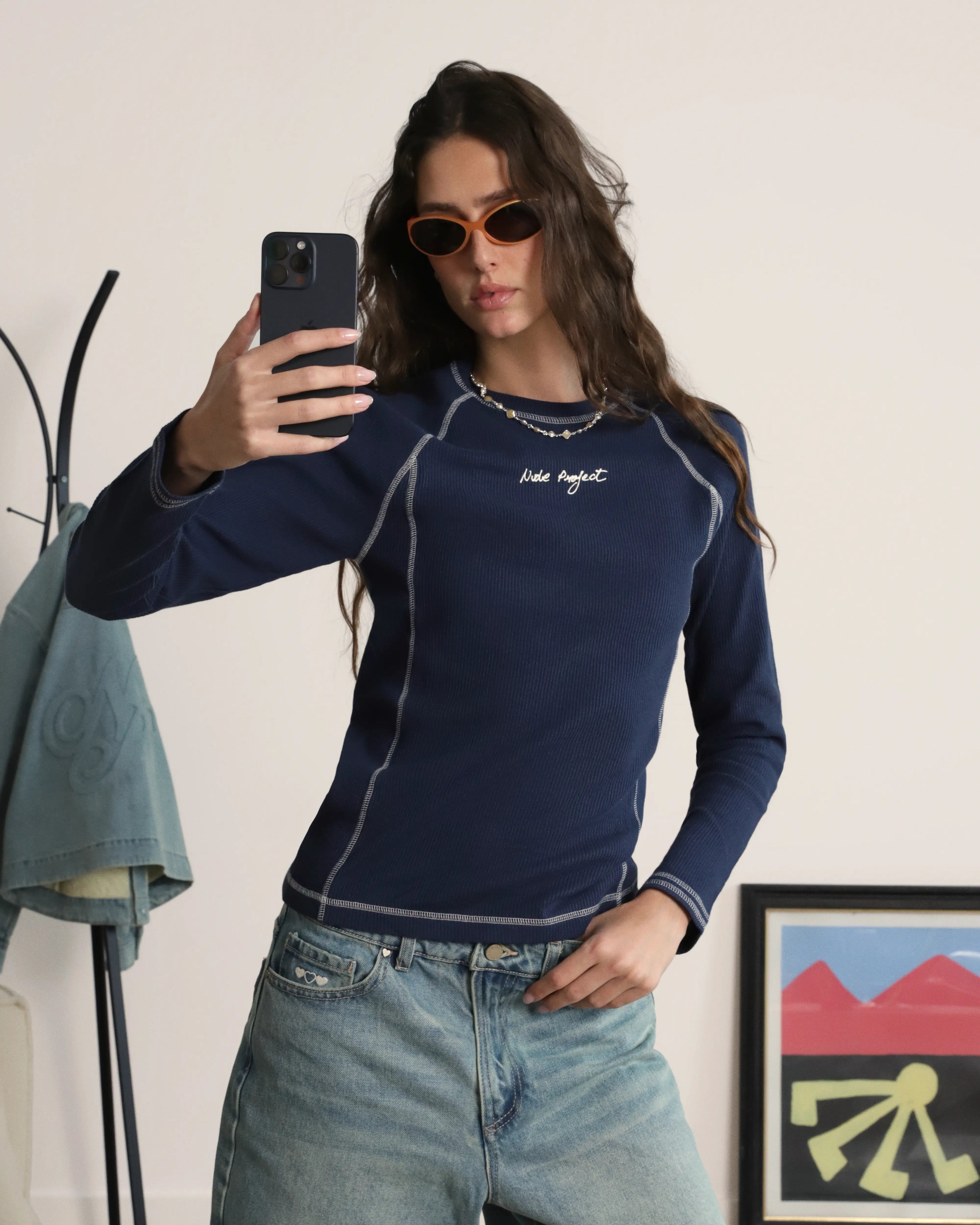 Waffle Long-Sleeve Tee 2 Pack Cocoa/Navy