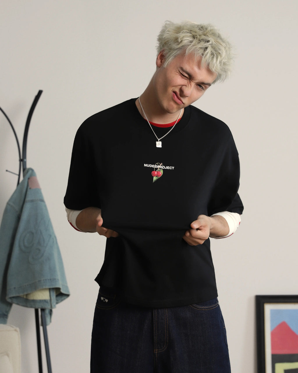Locally Hated Cherry Tee Black