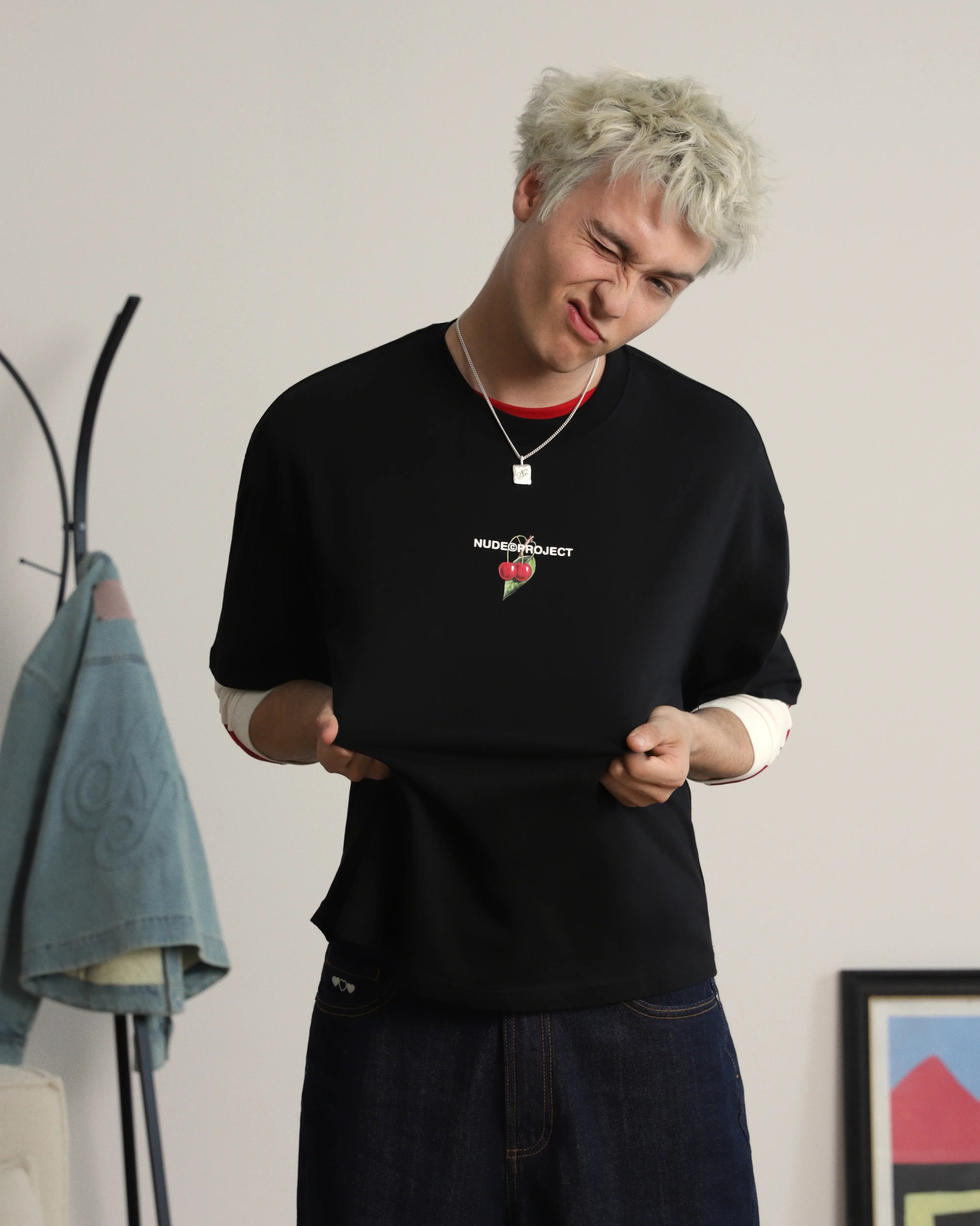 Locally Hated Cherry Tee Black
