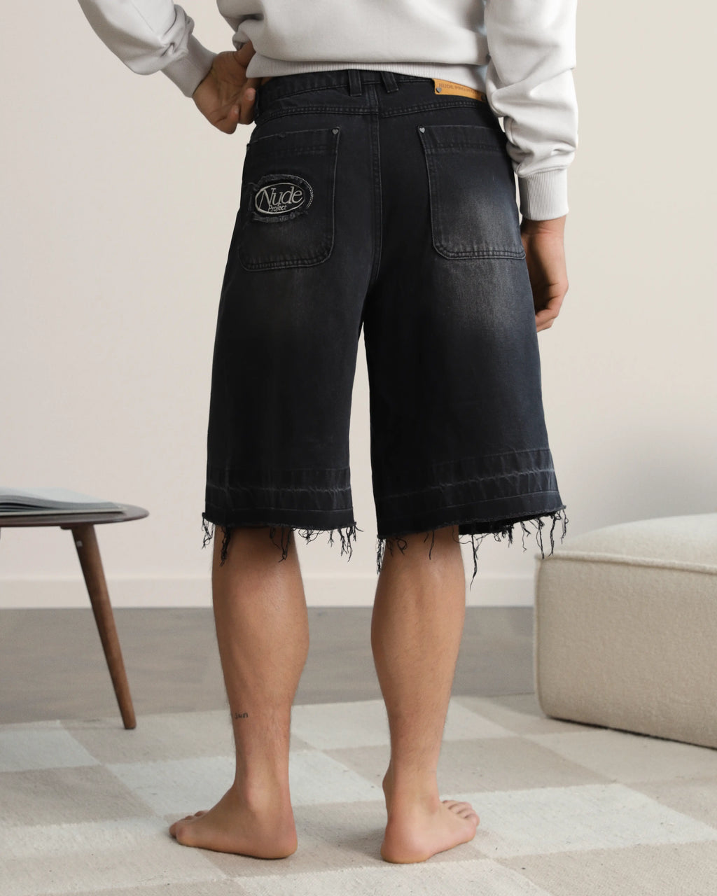 Old Baggy Denim Shorts Black
