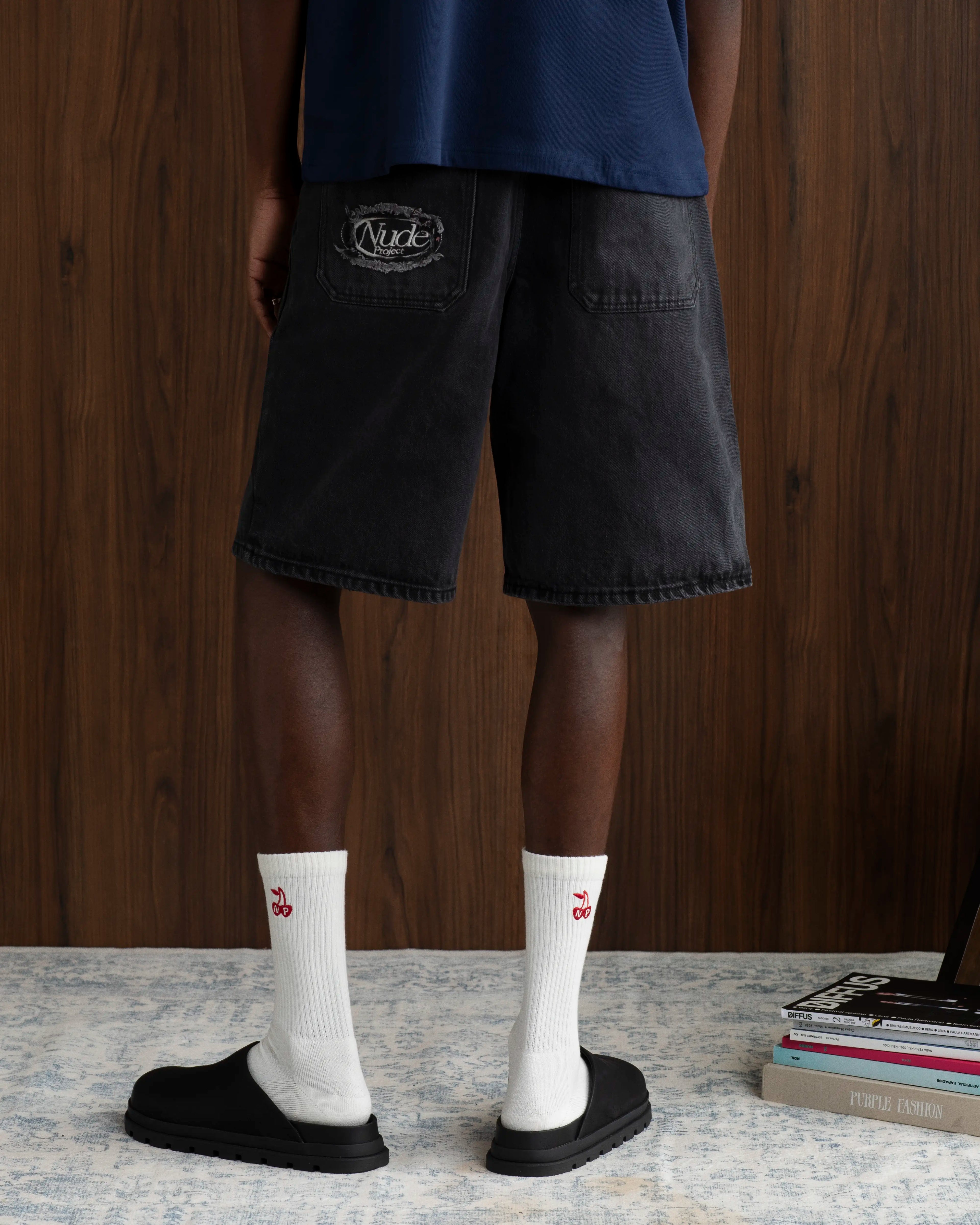Basic Denim Shorts Black
