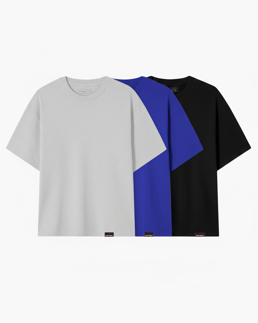 Basic Tee Blue/Black/Grey 3xPack Nude Project México Oficial Nude Project Mexico
